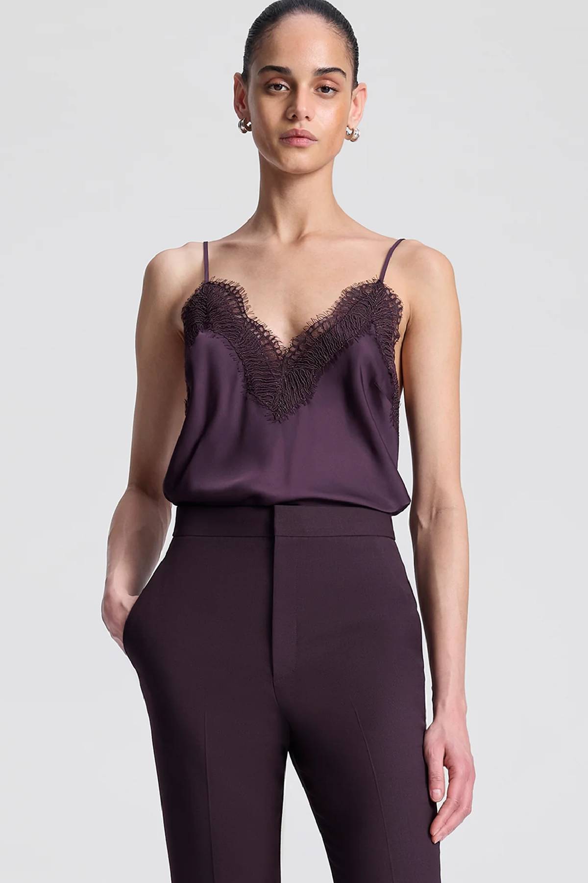A.L.C. Presley Satin And Lace Camisole Top