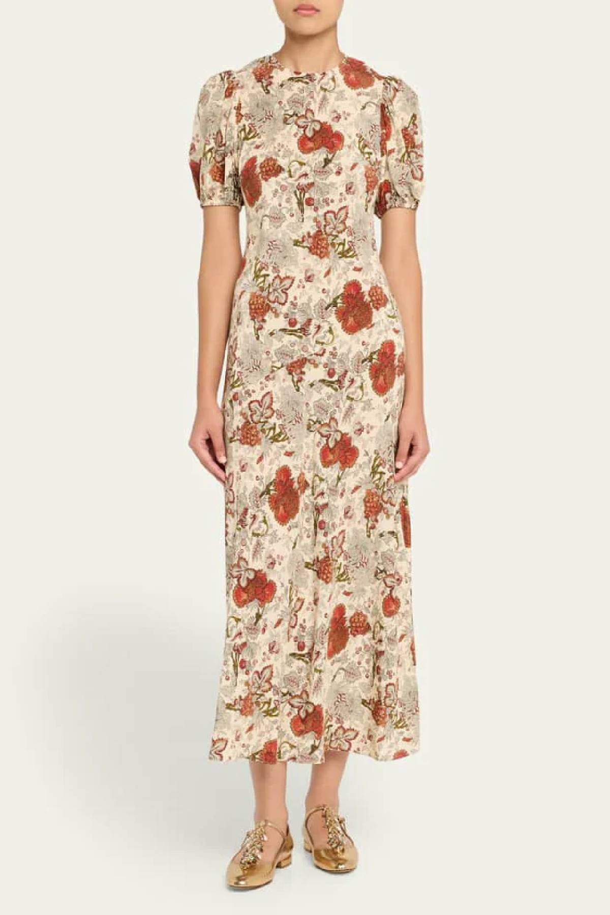 Ulla Johnson Ines Puff Sleeve Midi Dress