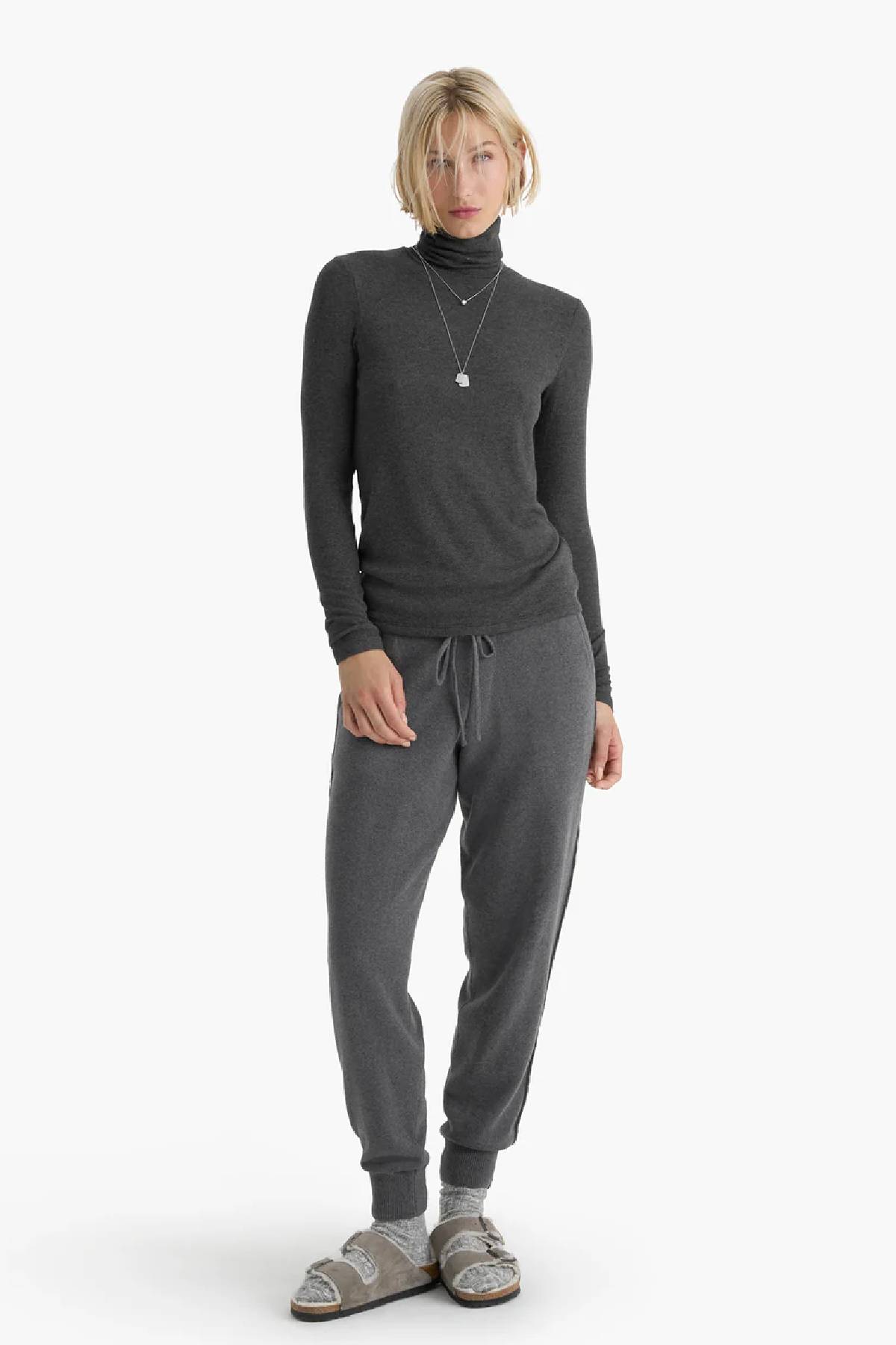 ATM Heathered Modal Rib Turtleneck