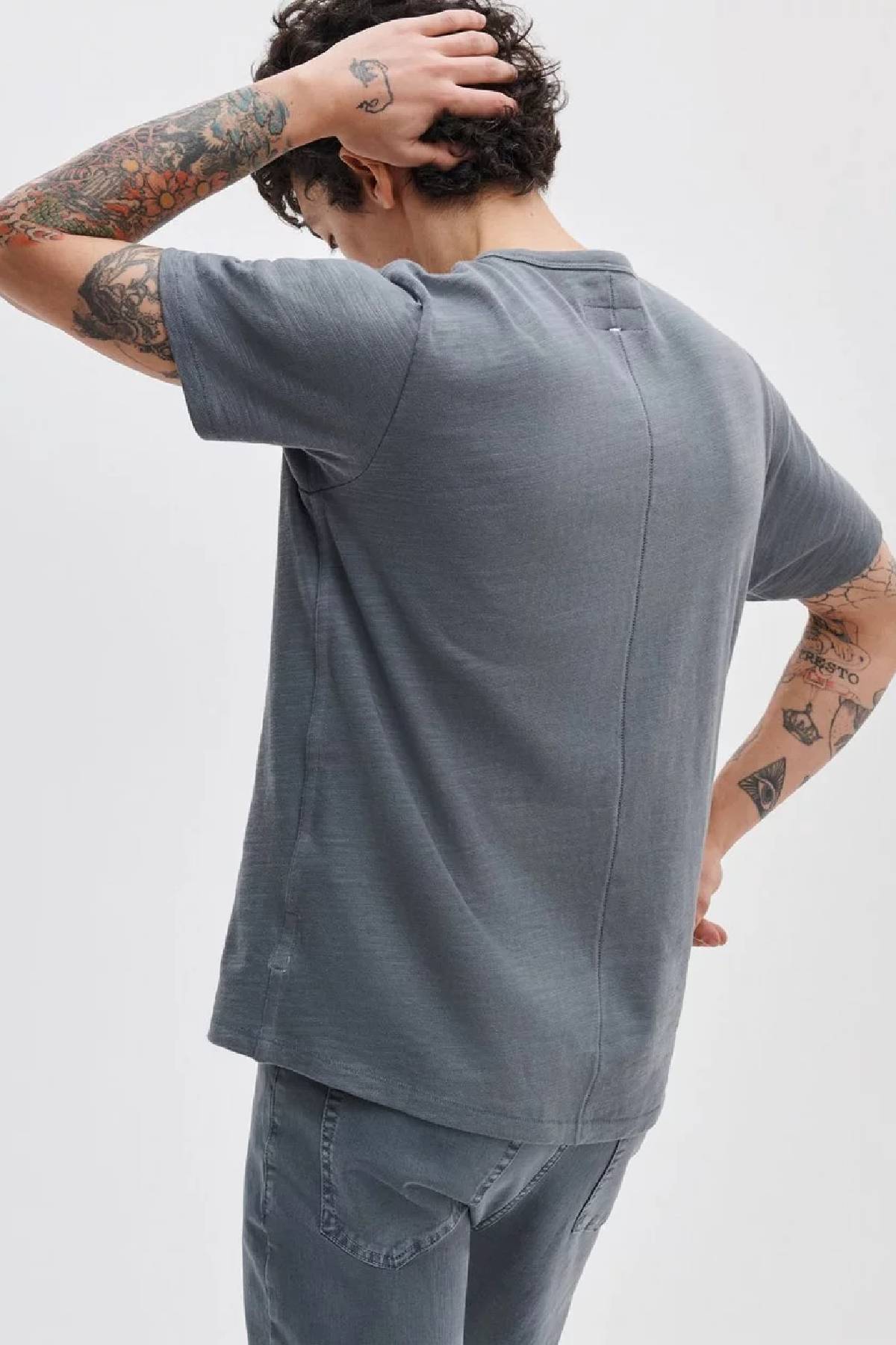 Rag & Bone Men's Sour Face Embroidered Tee - Shade Grey