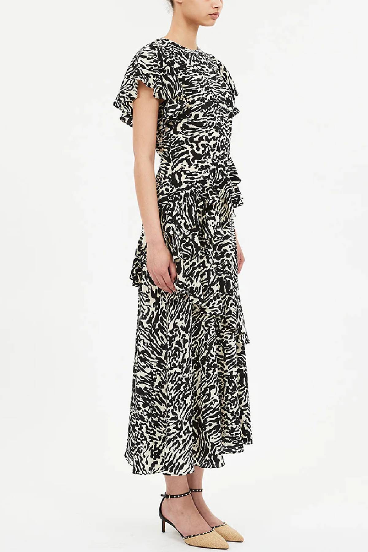 Ulla Johnson Amaia Cascading Ruffle Midi Dress