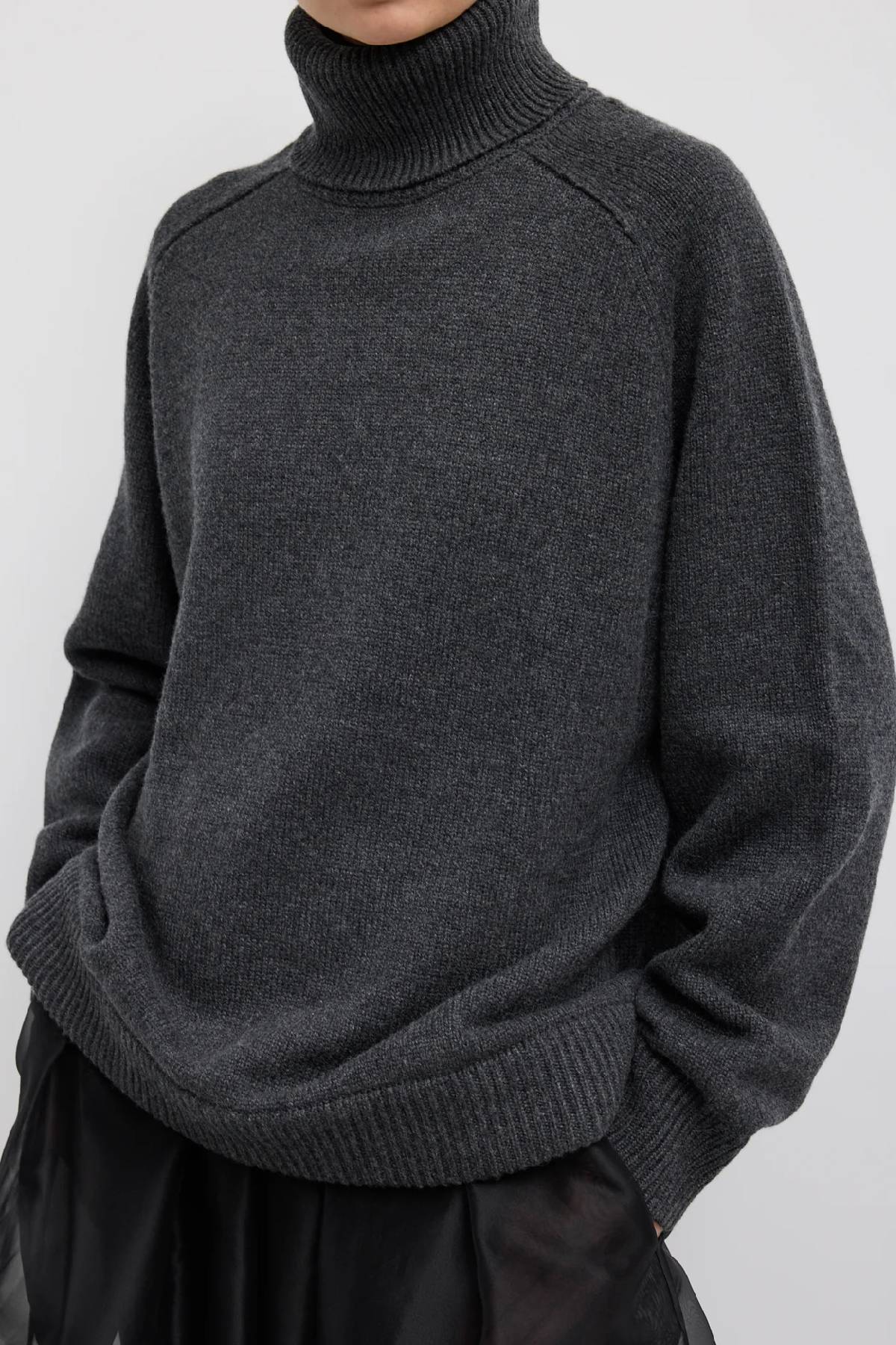 Tibi Cashmere Sweater Turtleneck Oversized Pullover