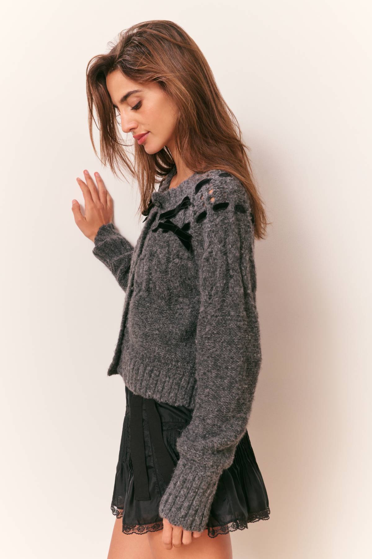 LoveShackFancy Clementian Alpaca-Blend Ribbon Cardigan