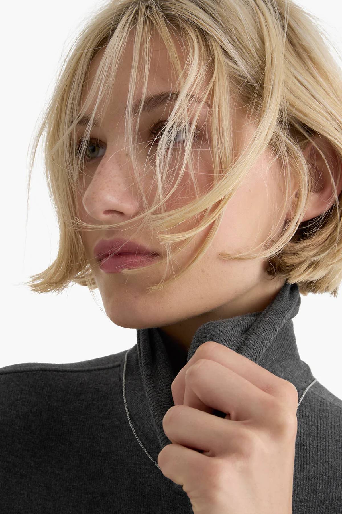 ATM Heathered Modal Rib Turtleneck