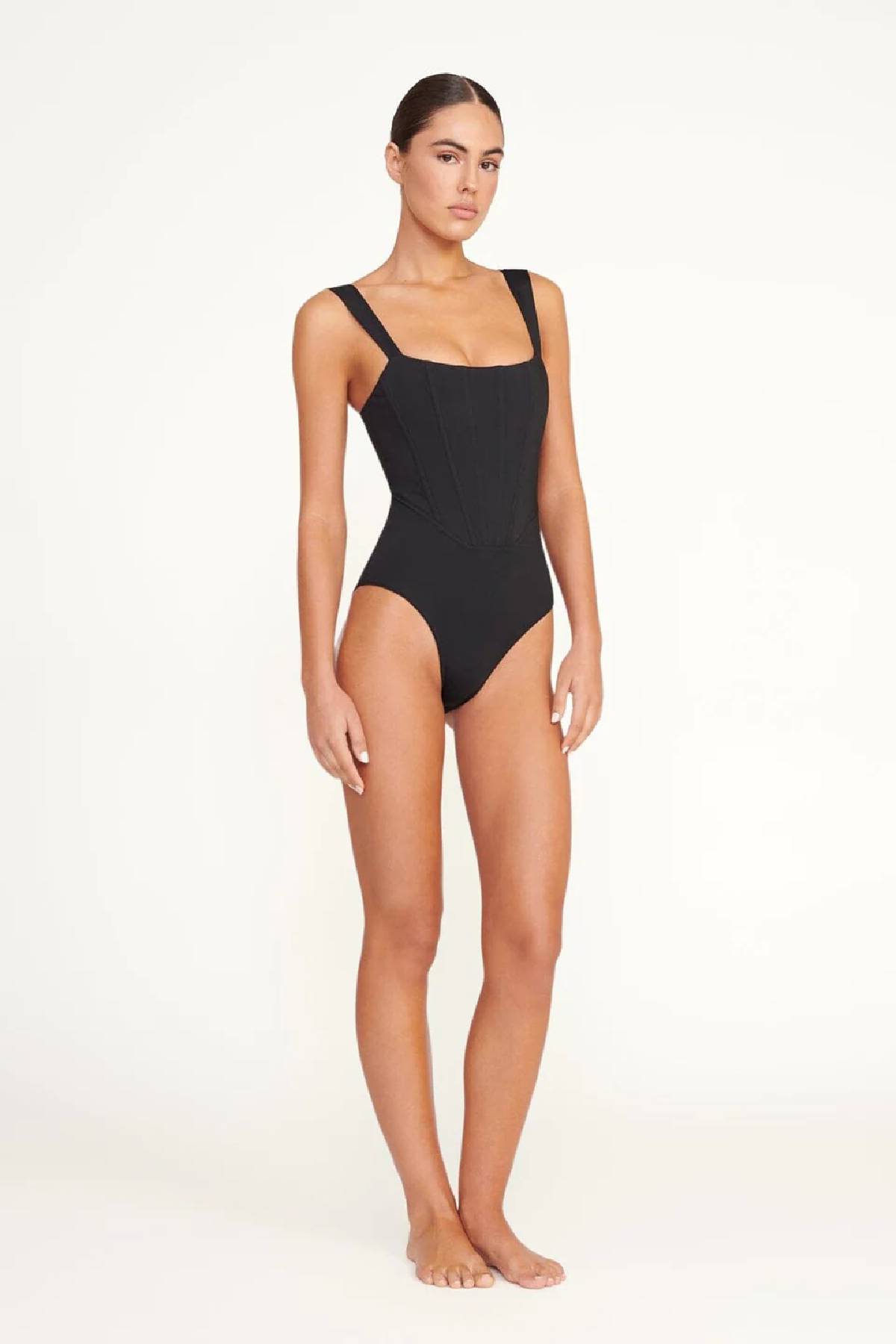 Staud Adelaide One Piece Swimsuit - Black