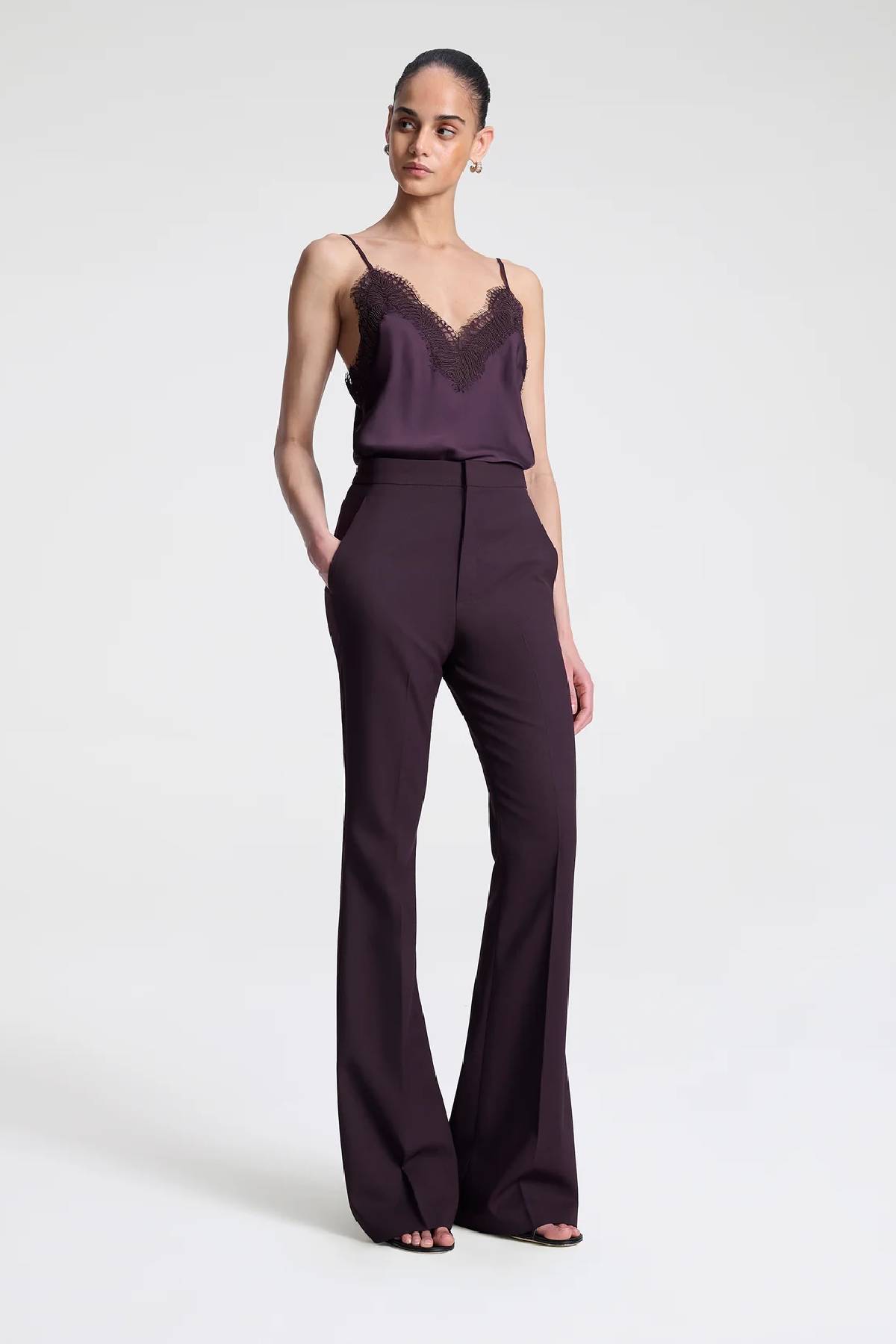 A.L.C. Presley Satin And Lace Camisole Top