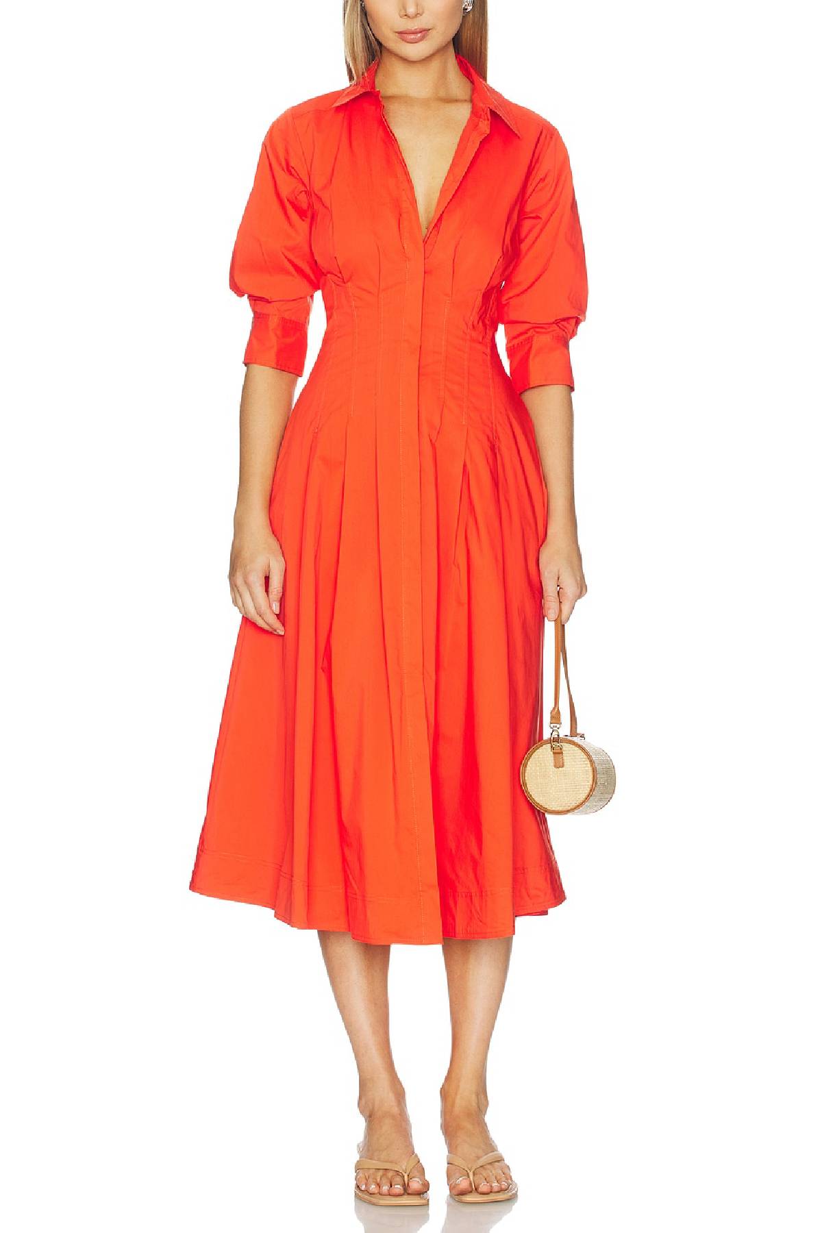 Simkhai Jazz Pintuck Midi Dress