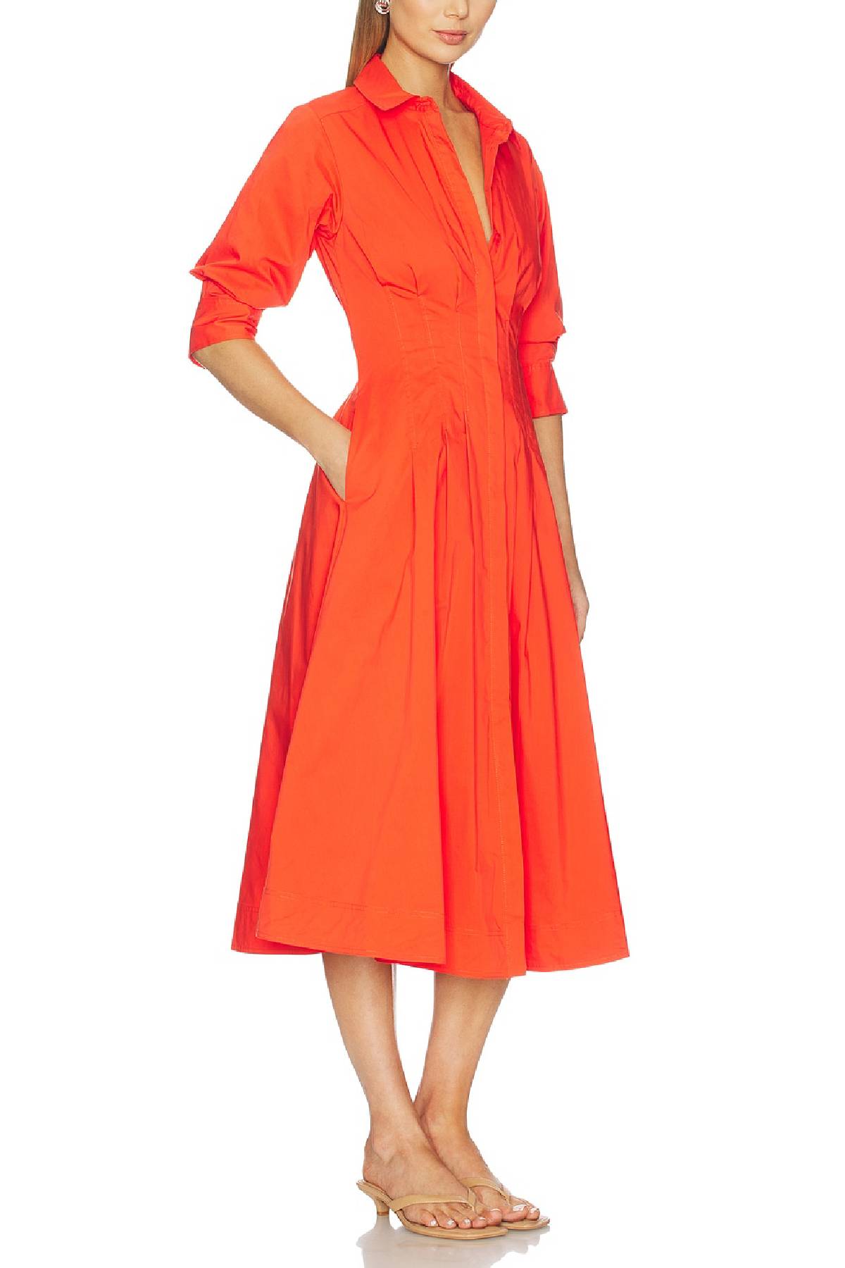 Simkhai Jazz Pintuck Midi Dress