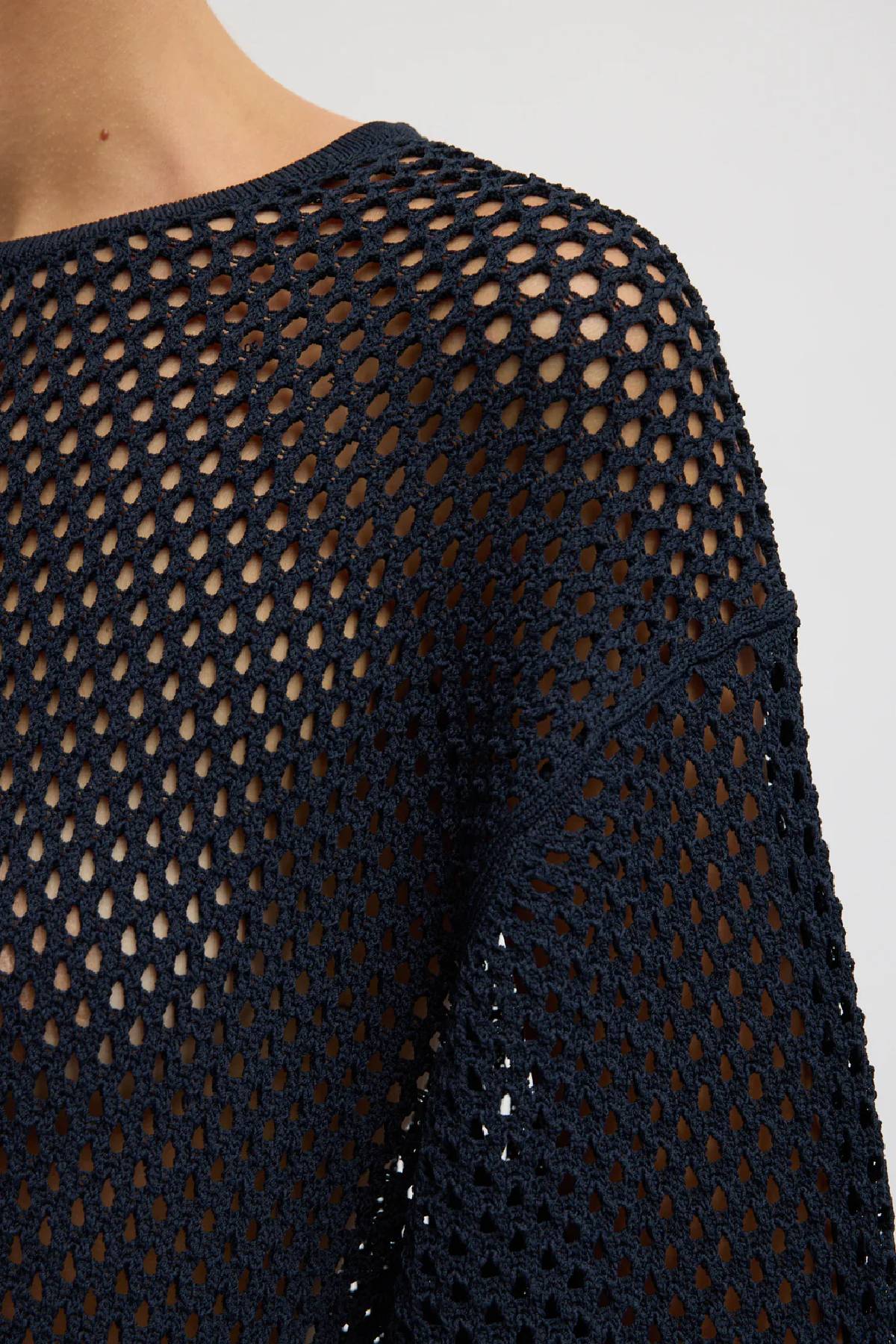 Tibi Crochet Netting Oversized Easy T-Shirt