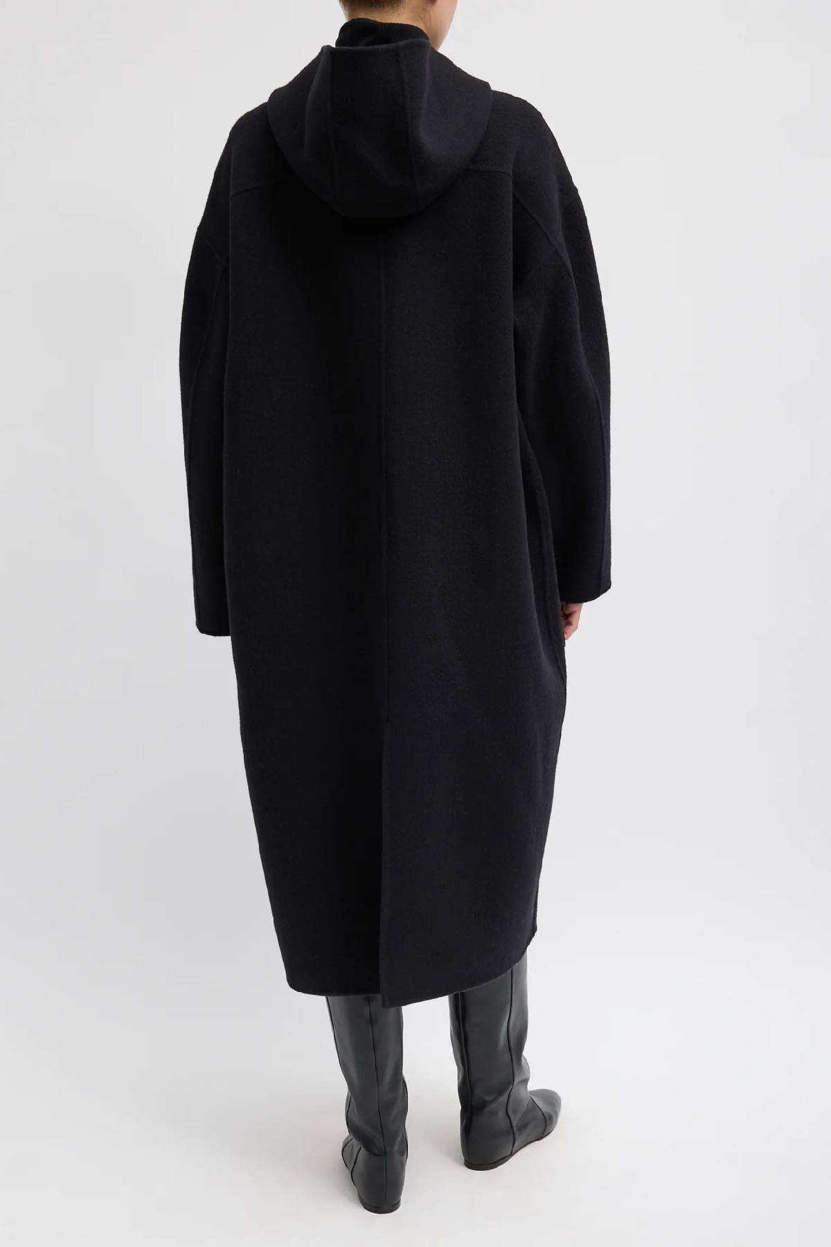 Tibi Luxe Double Faced Wool Angora Hooded Coat