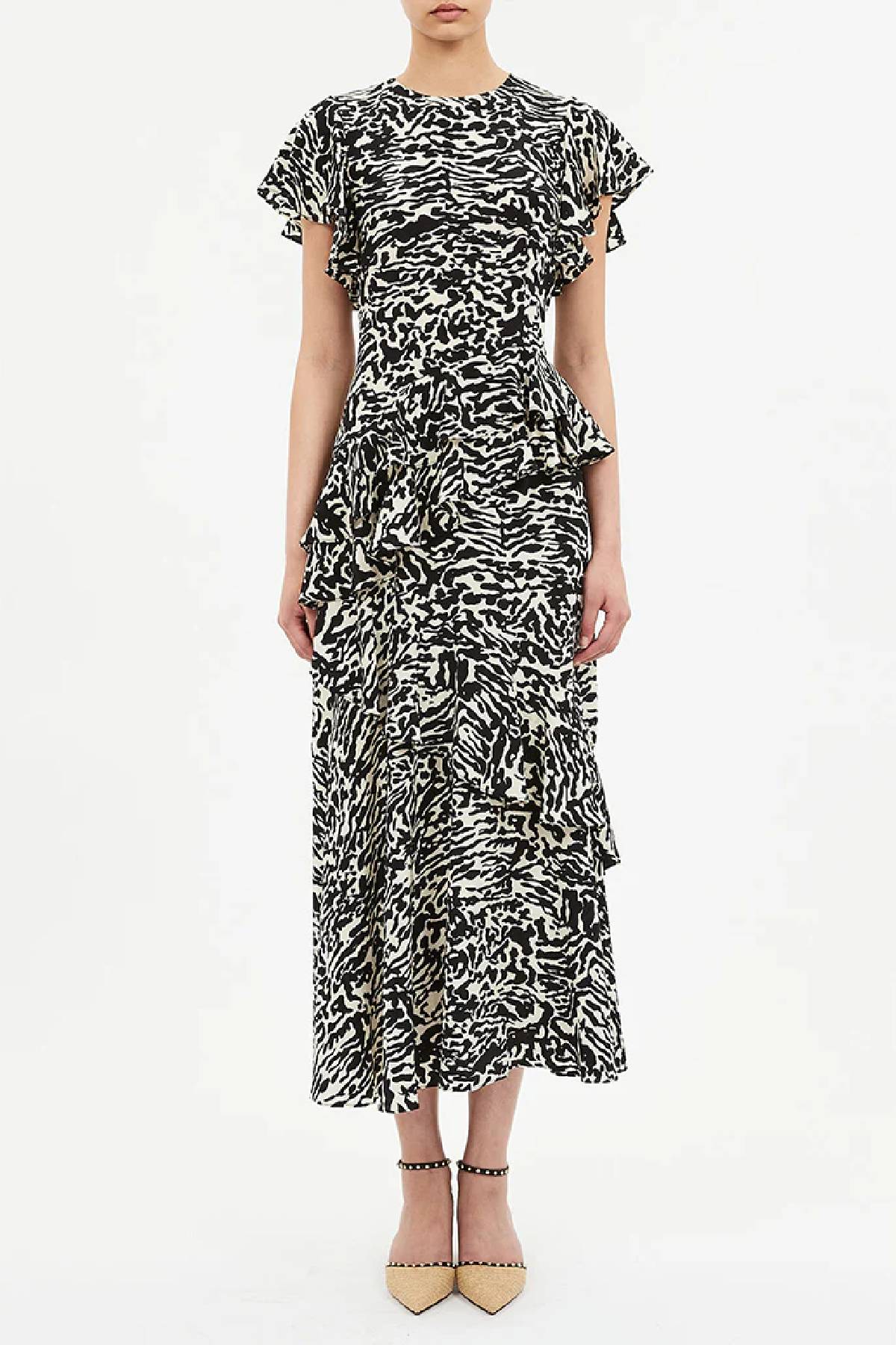 Ulla Johnson Amaia Cascading Ruffle Midi Dress