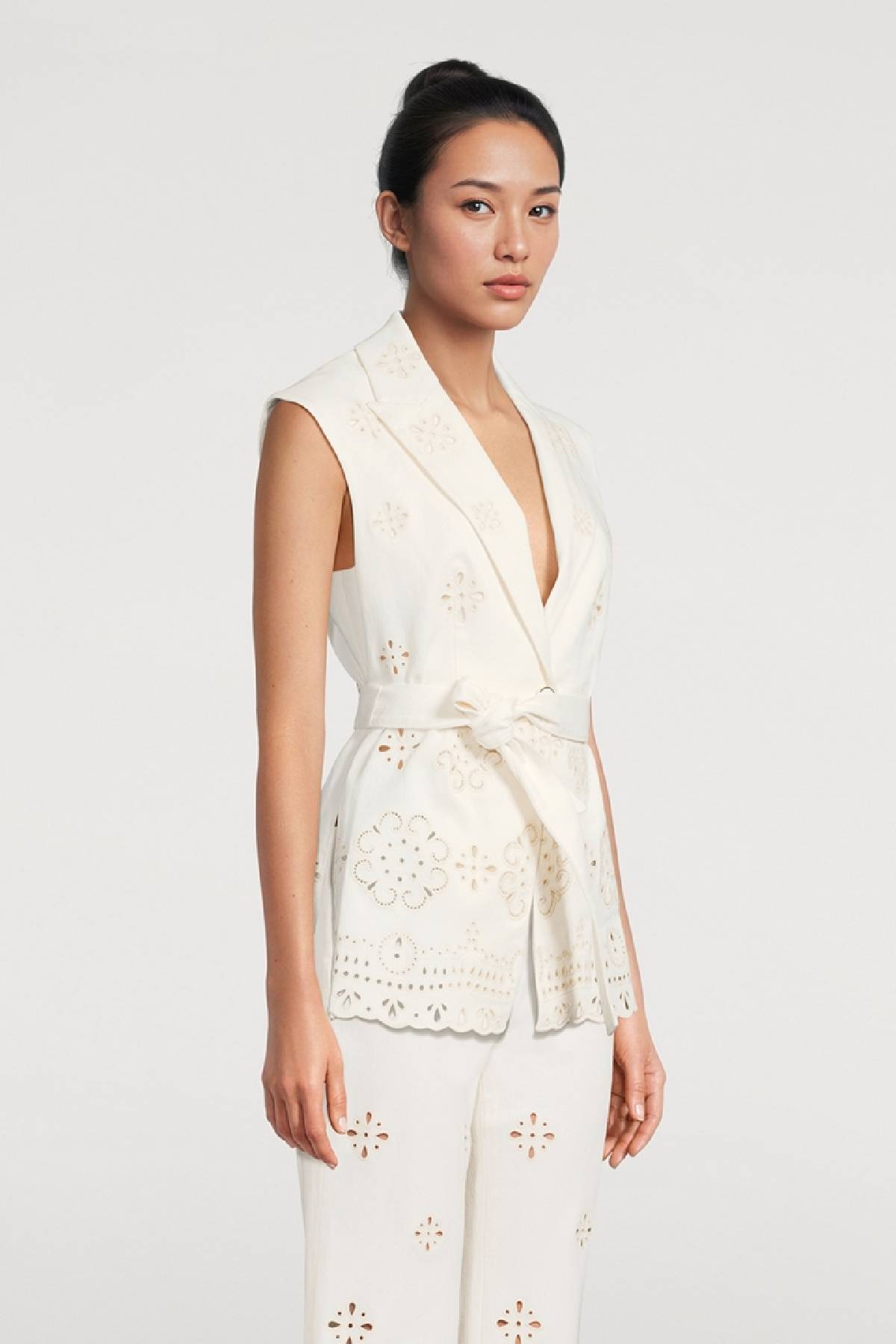 Veronica Beard Townes Eyelet Vest