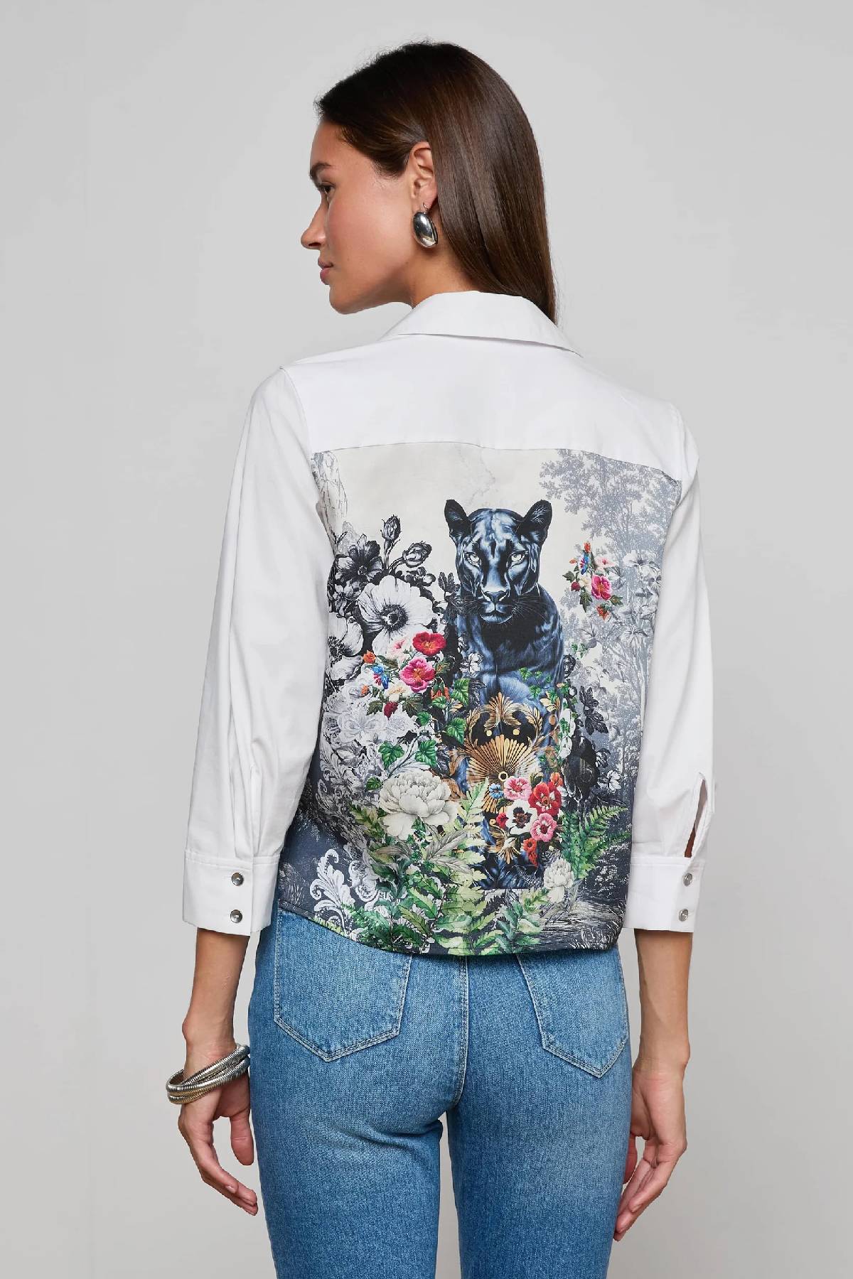L’AGENCE Fawn Panther Print Shirt