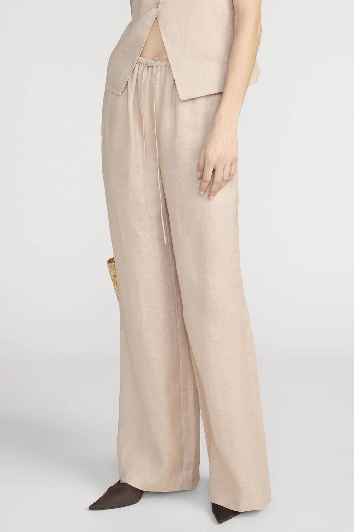Frame The Linen Lounge Pant - Flax