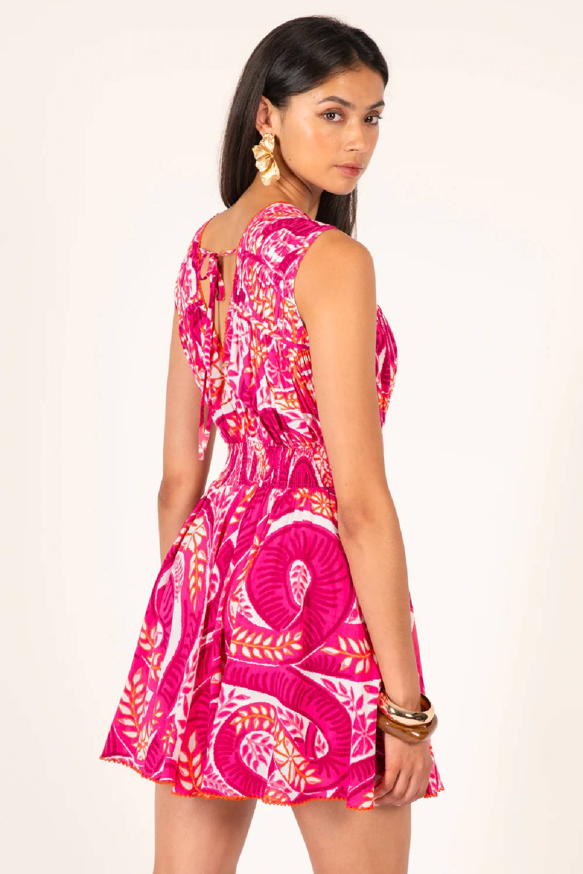 Poupette St Barth Mini Dress Ciao - Pink Holy Snake