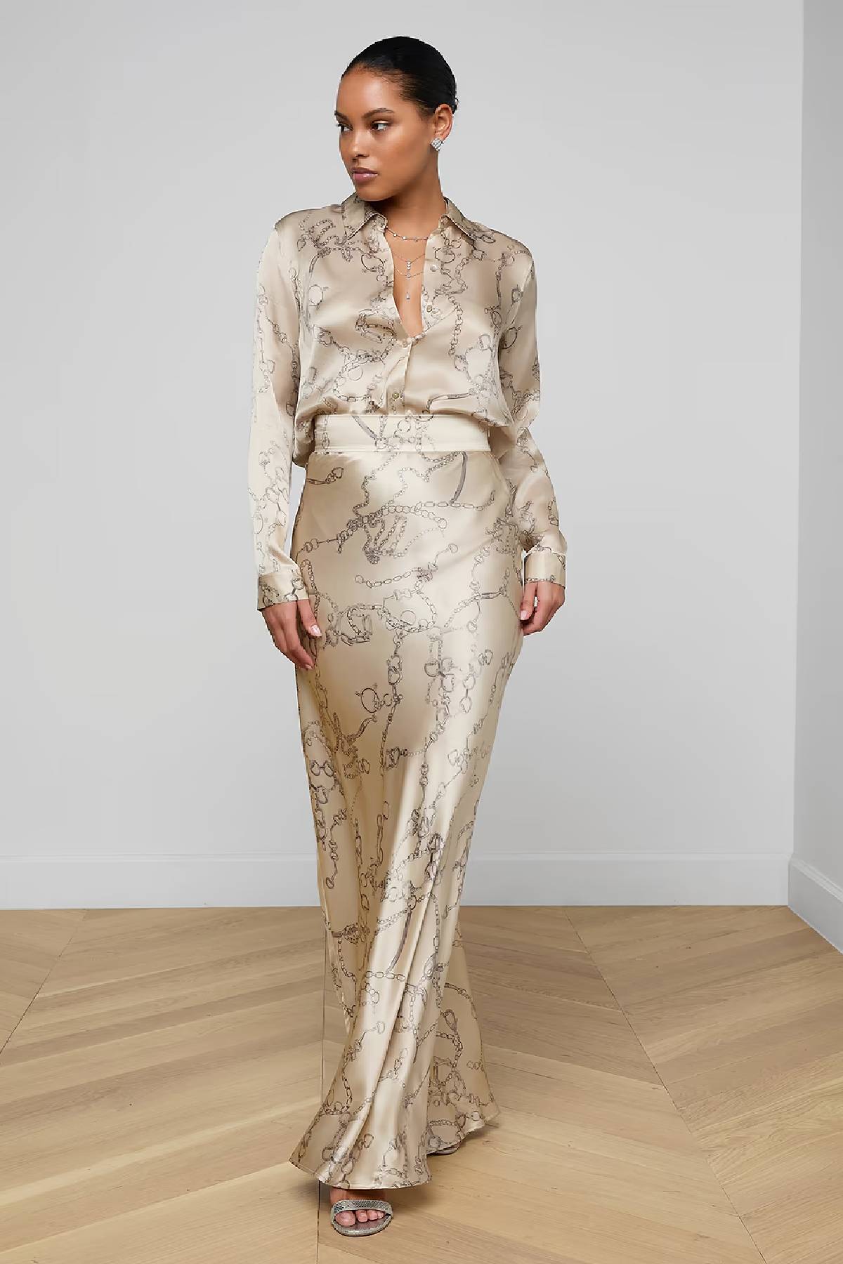 L’AGENCE Ryker Silk Maxi Skirt