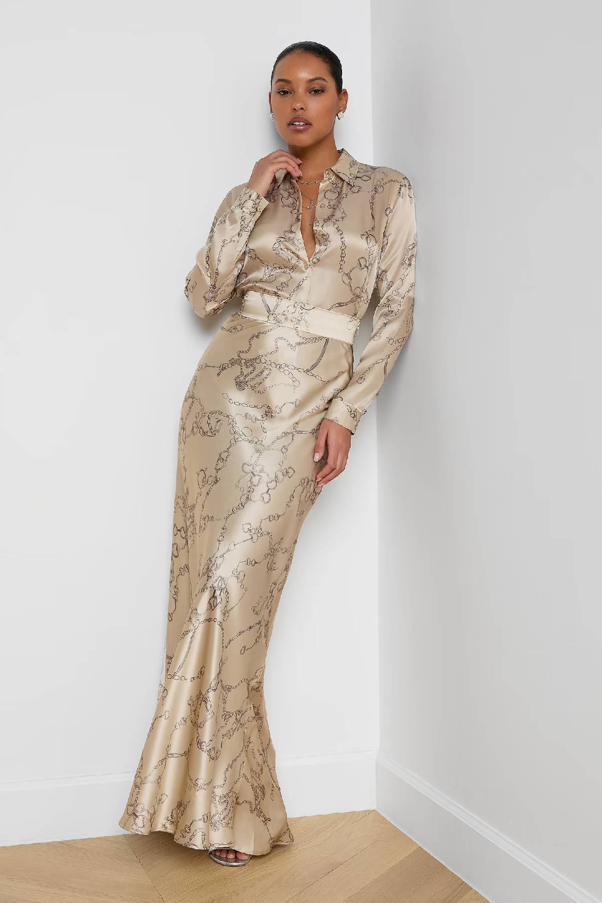 L’AGENCE Ryker Silk Maxi Skirt