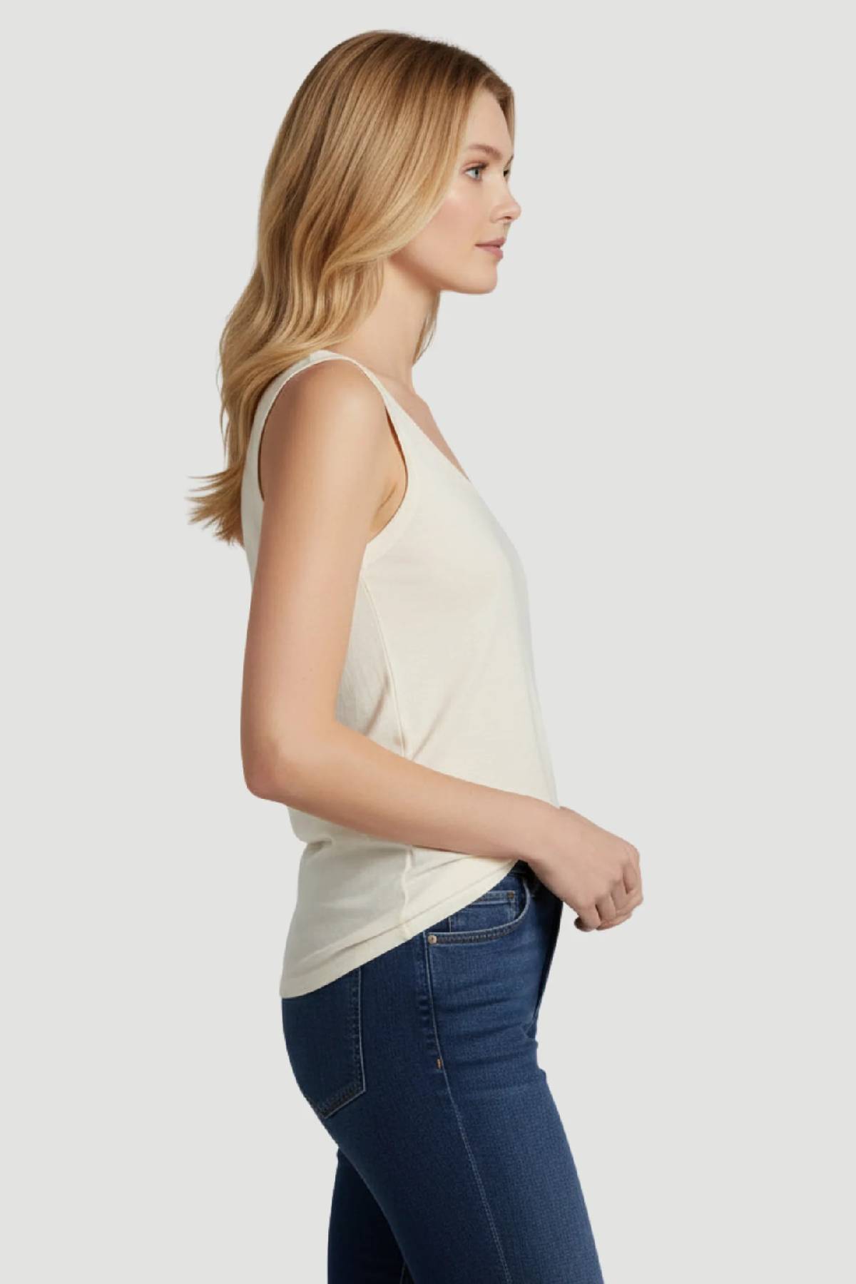 Majestic Filatures Stretch Linen Vintage Dye Tank Top - Ivoire