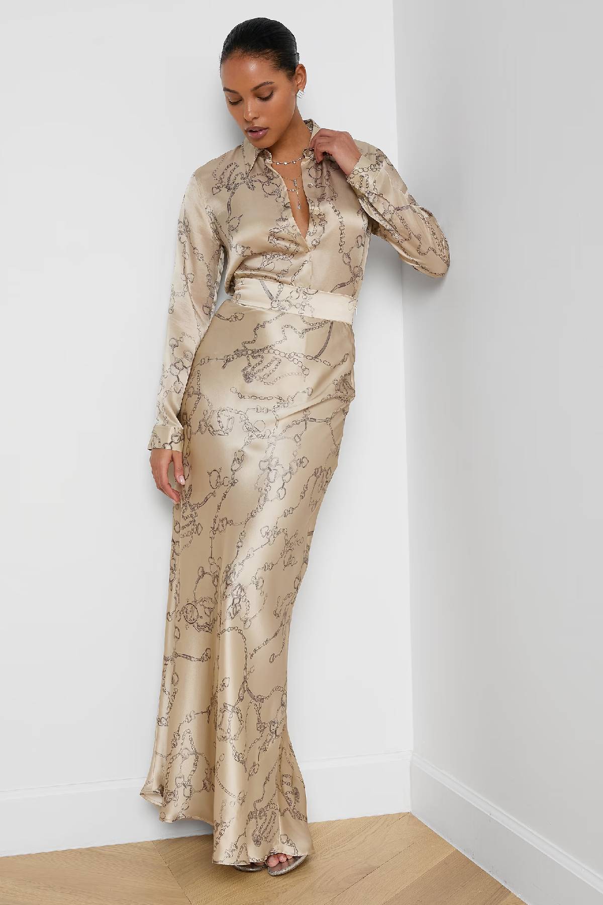 L’AGENCE Ryker Silk Maxi Skirt