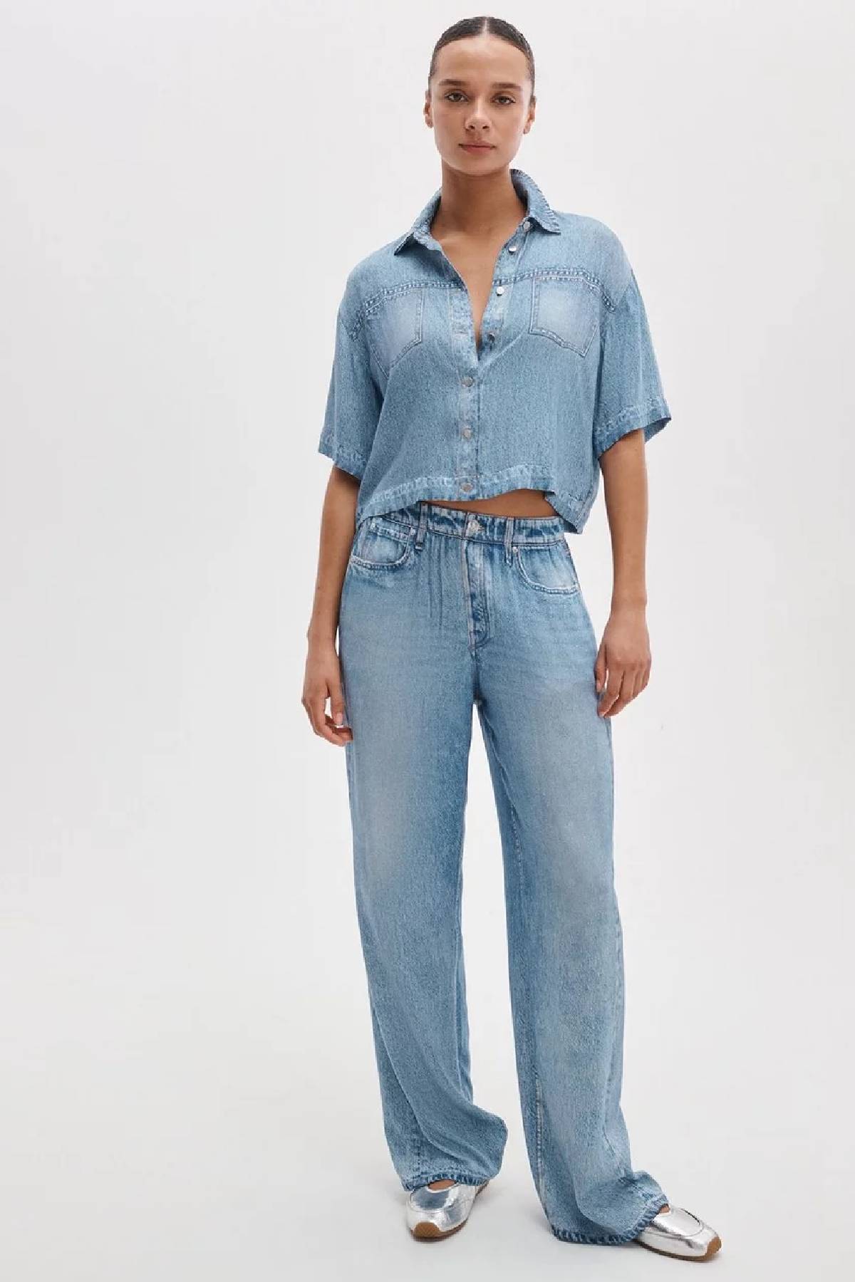 Rag & Bone Miramar Slink Wide Leg Pull On Pant