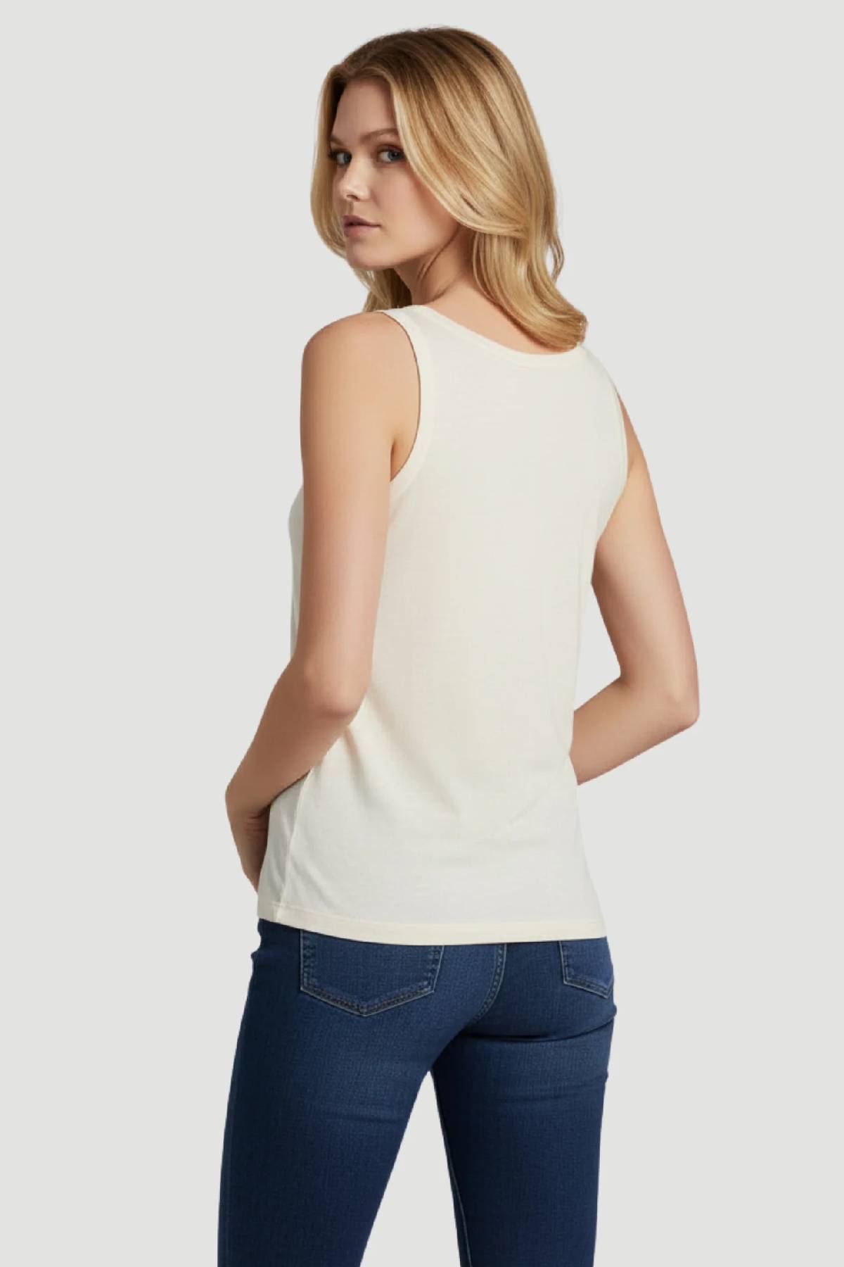 Majestic Filatures Stretch Linen Vintage Dye Tank Top - Ivoire