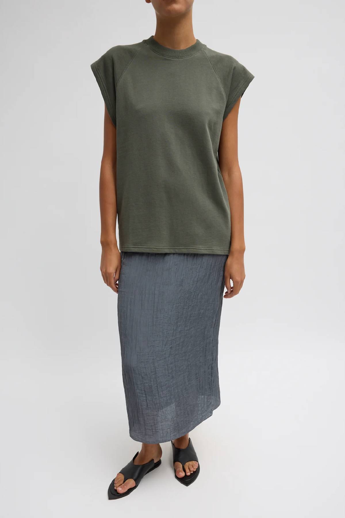 Tibi Light Weight Sweashirting Sleeveless Easy Top