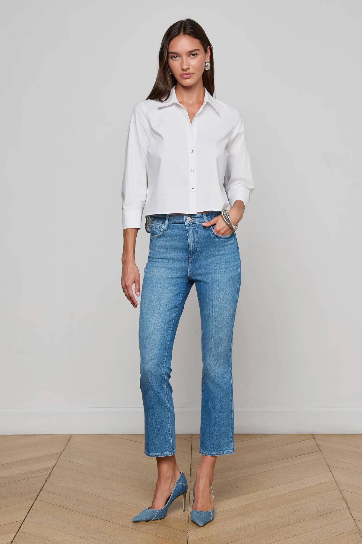 L’AGENCE Fawn Panther Print Shirt