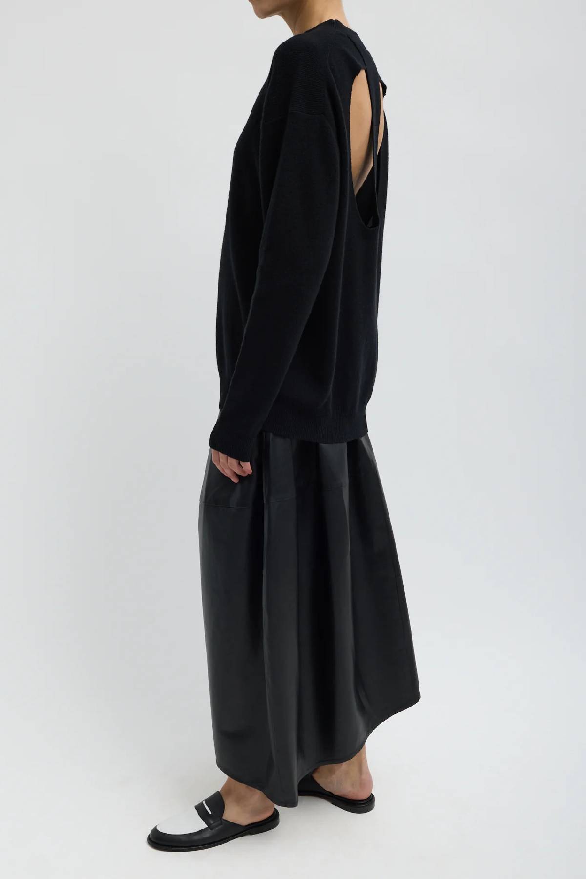 Tibi Anna Merino Wool Cut out Racerback Pullover