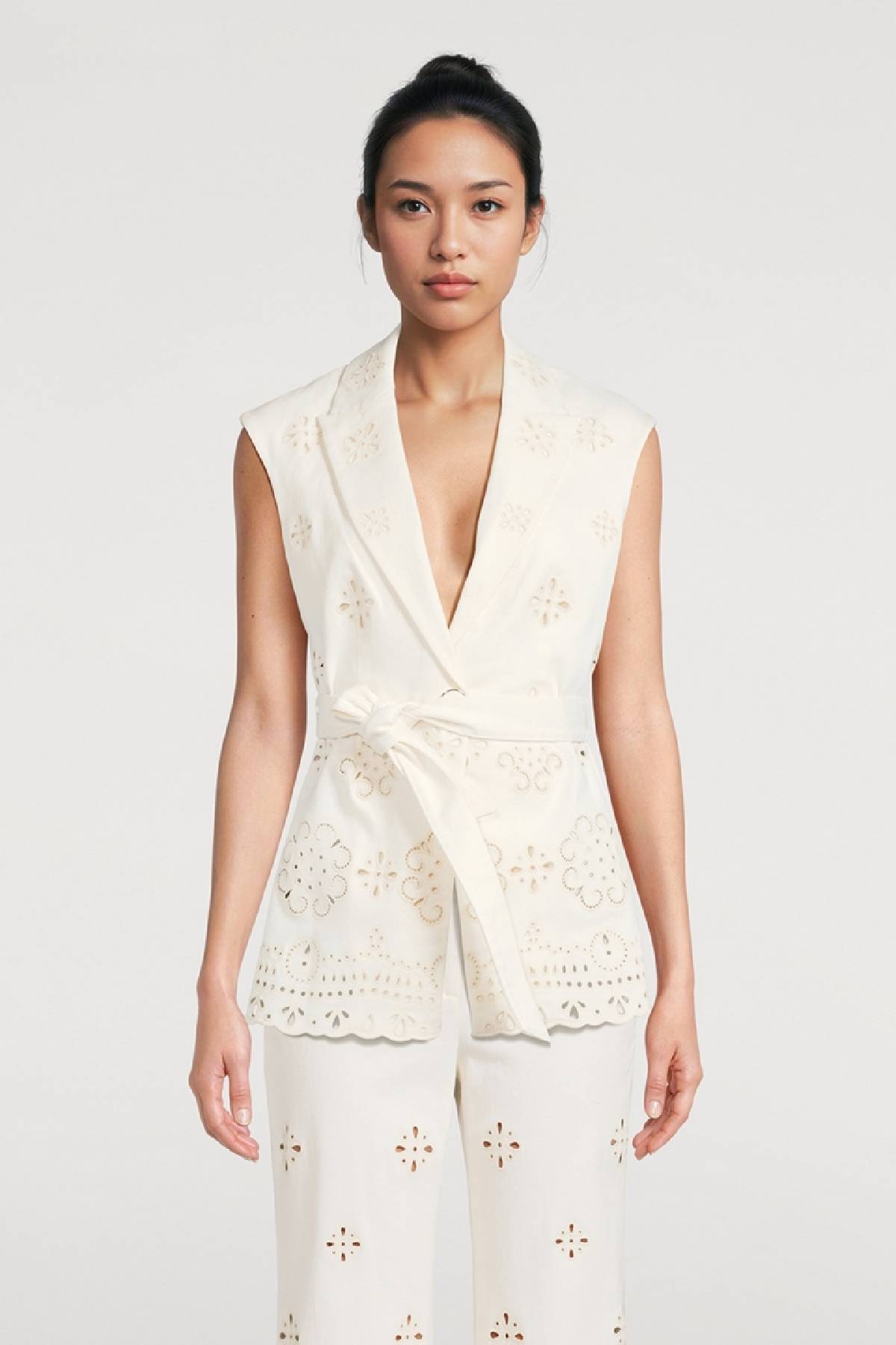 Veronica Beard Townes Eyelet Vest