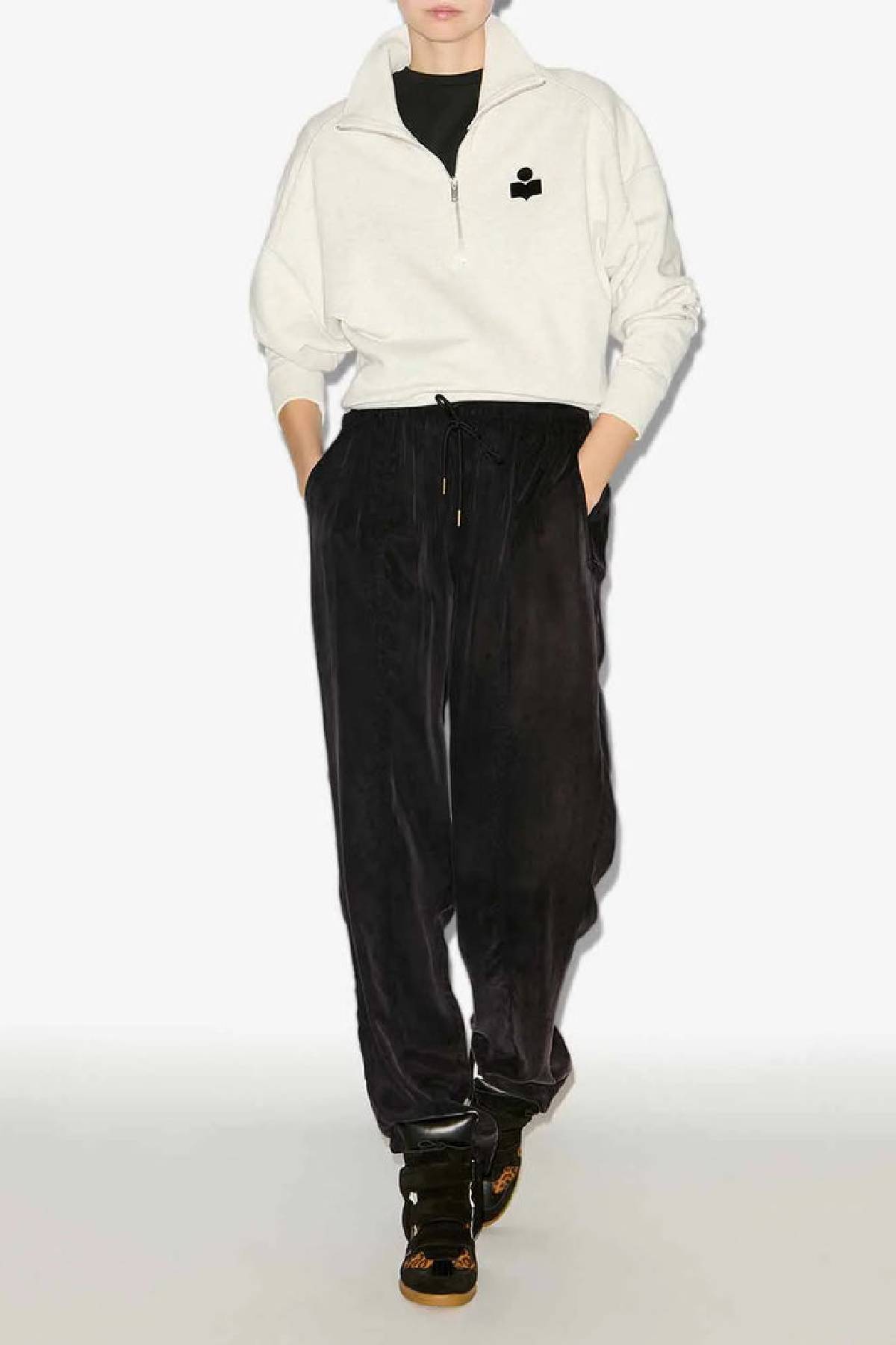 Pantalon Velours Noir Isabel Marant Étoile - Taille 40, Style Jogging, Occasion