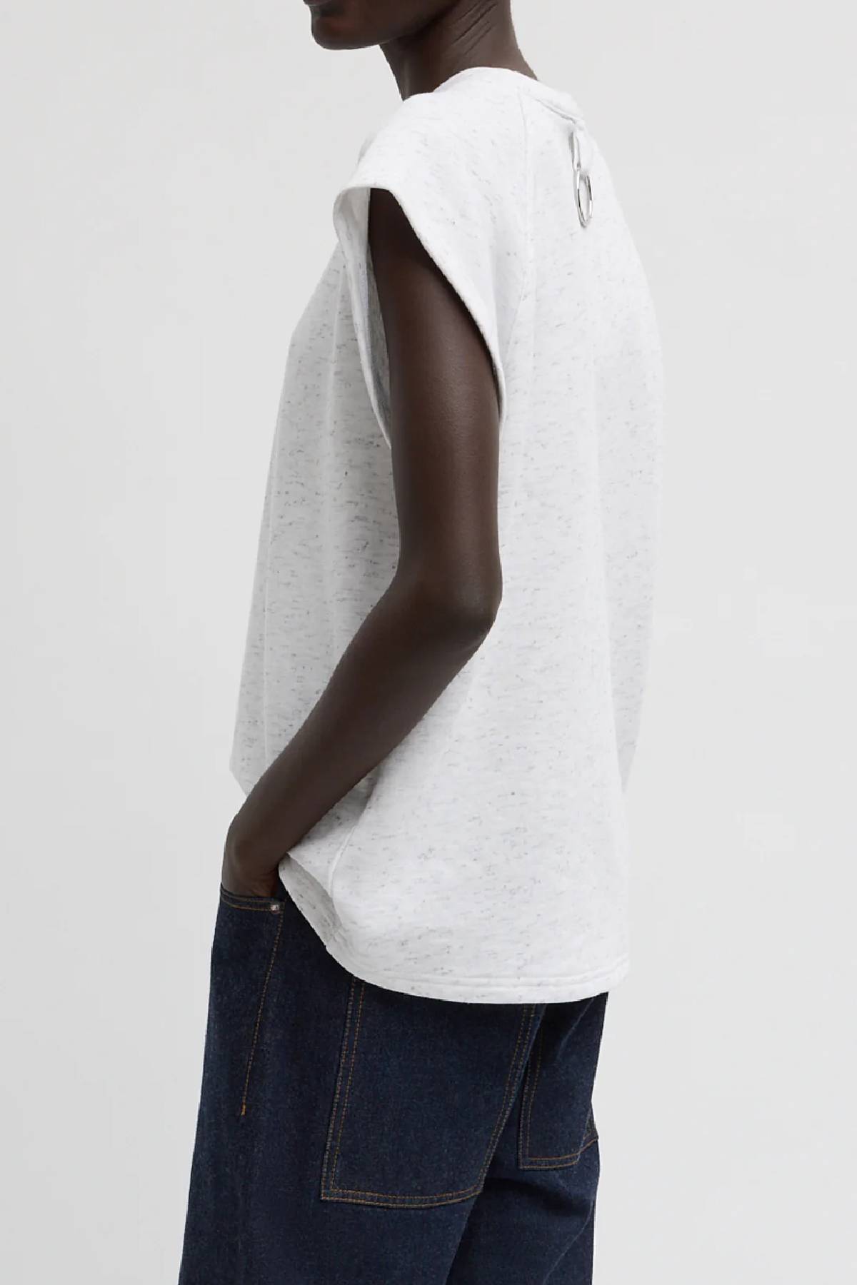 Tibi Spring Tweedy Sweatshirting Sleeveless Easy Top