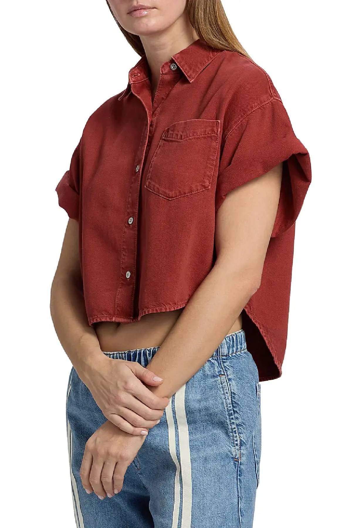 Rag & Bone Marin Short Sleeve Top - Sienna Stone