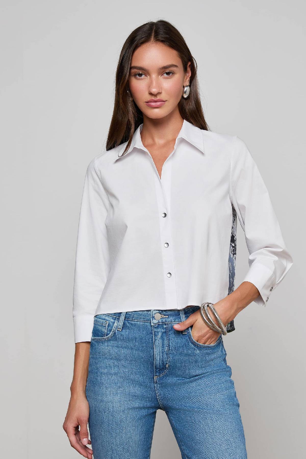 L’AGENCE Fawn Panther Print Shirt