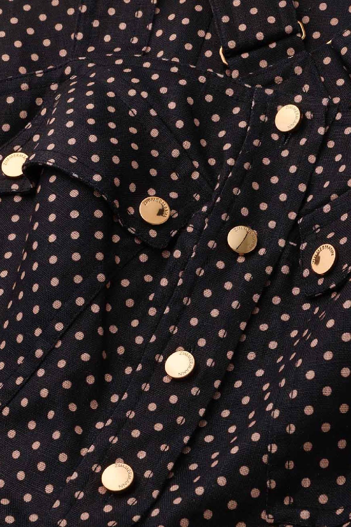 Zimmermann Luna Cargo Picnic Dress - Black Dot