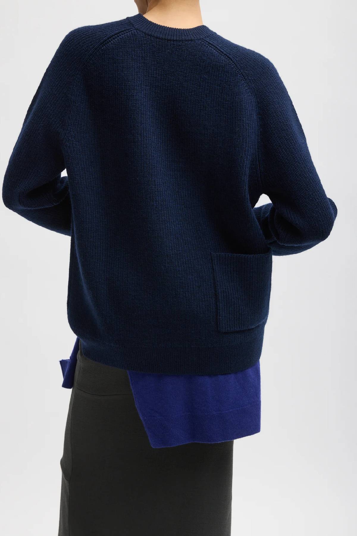 Tibi Cardigan Stitch V-Neck Easy Pullover