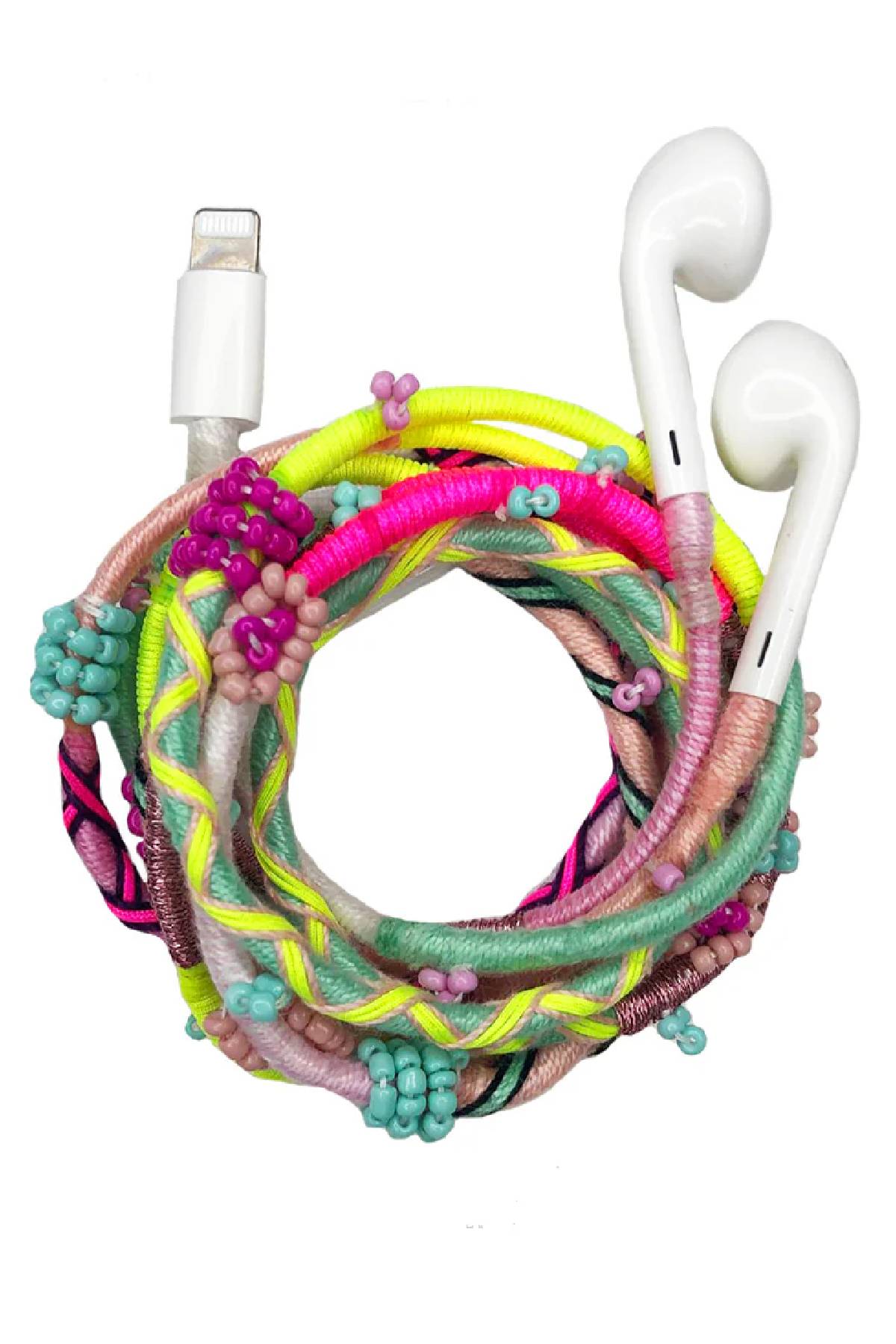 LE POM POM Beaded Earphones