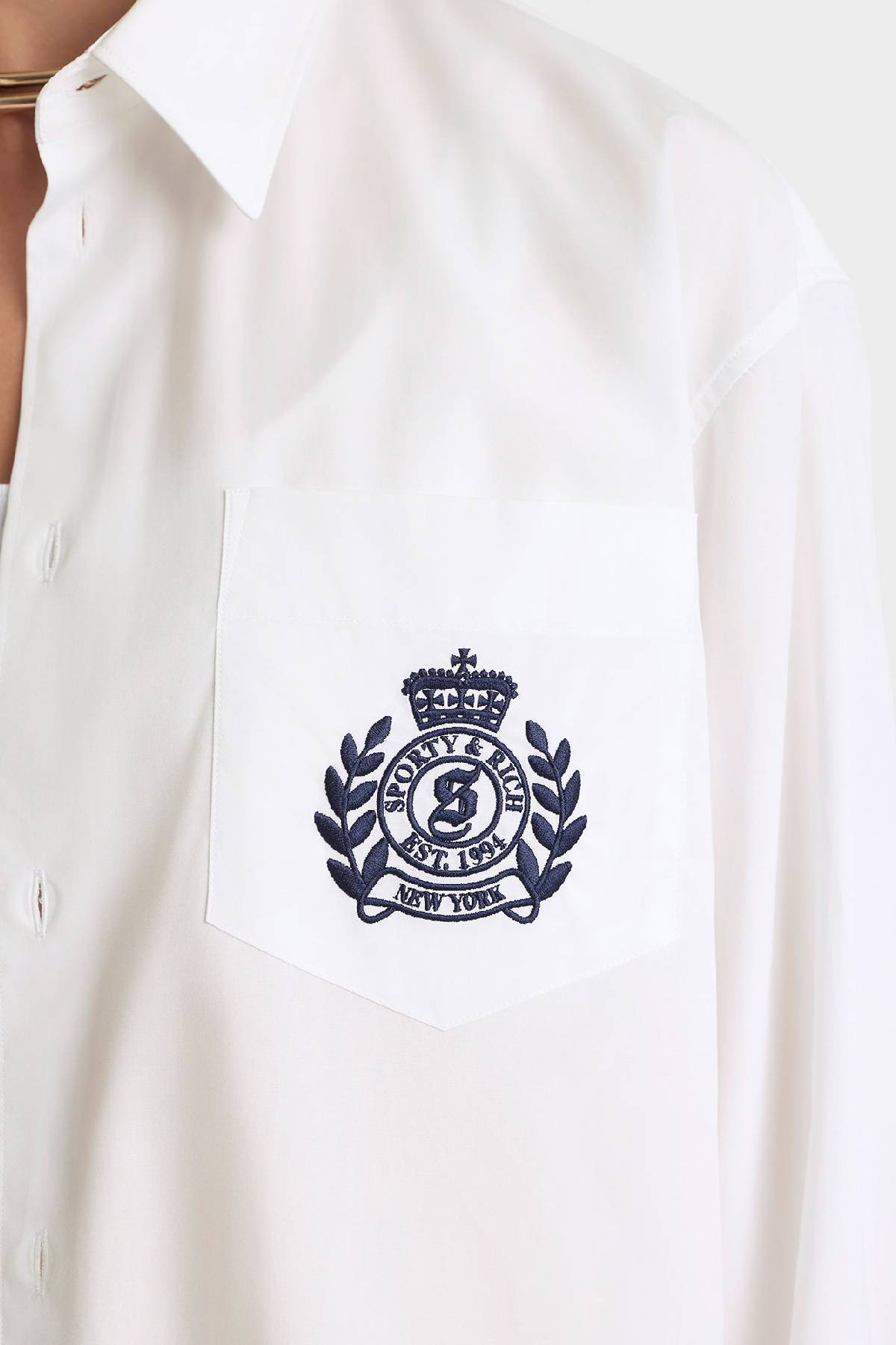 Sporty & Rich NY Crest Oversized Shirt