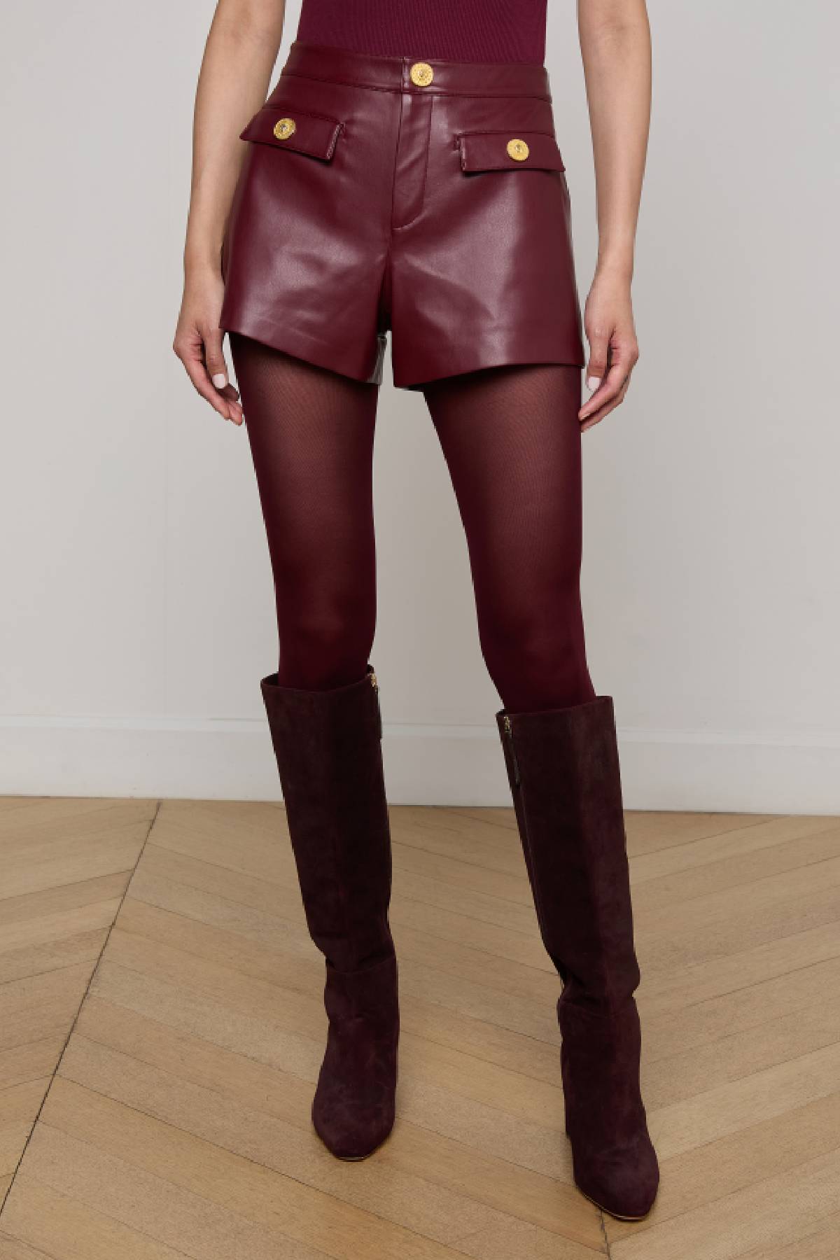 Pantalones cortos de piel sintética de L'Agence Dionne