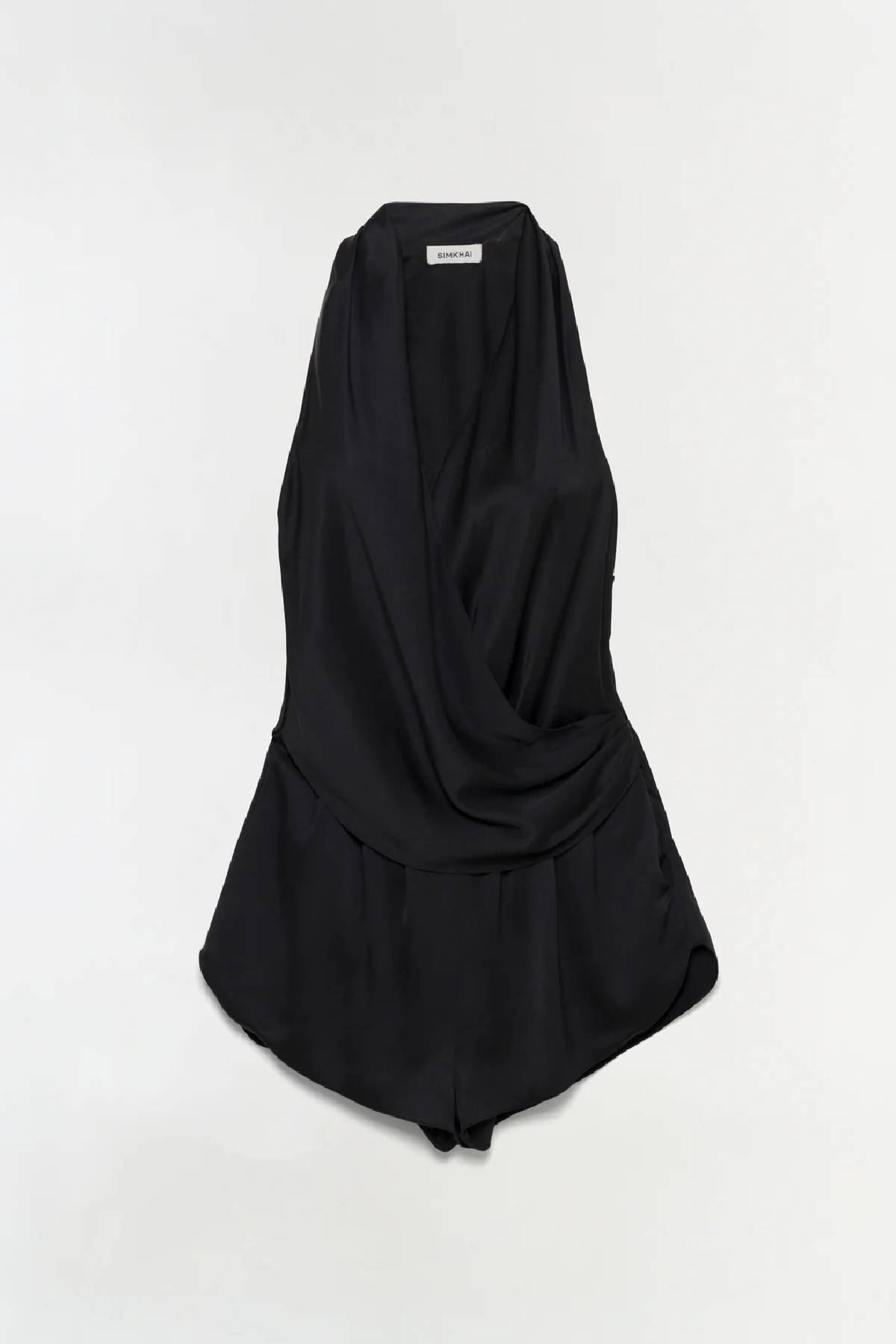 Simkhai Halia Draped Satin Romper