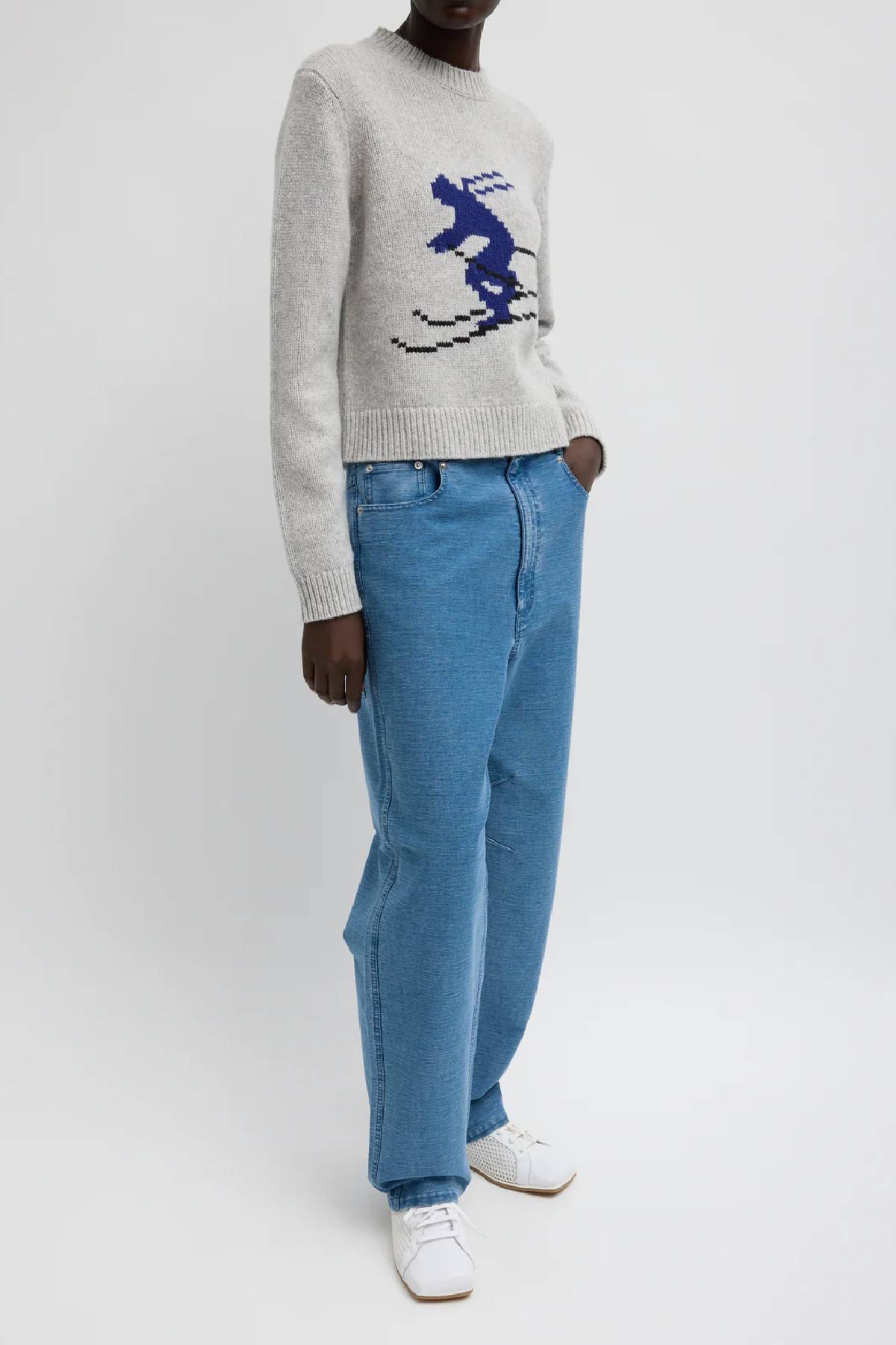 Tibi Soft Wool Ski Sweater Shrunken Sweater