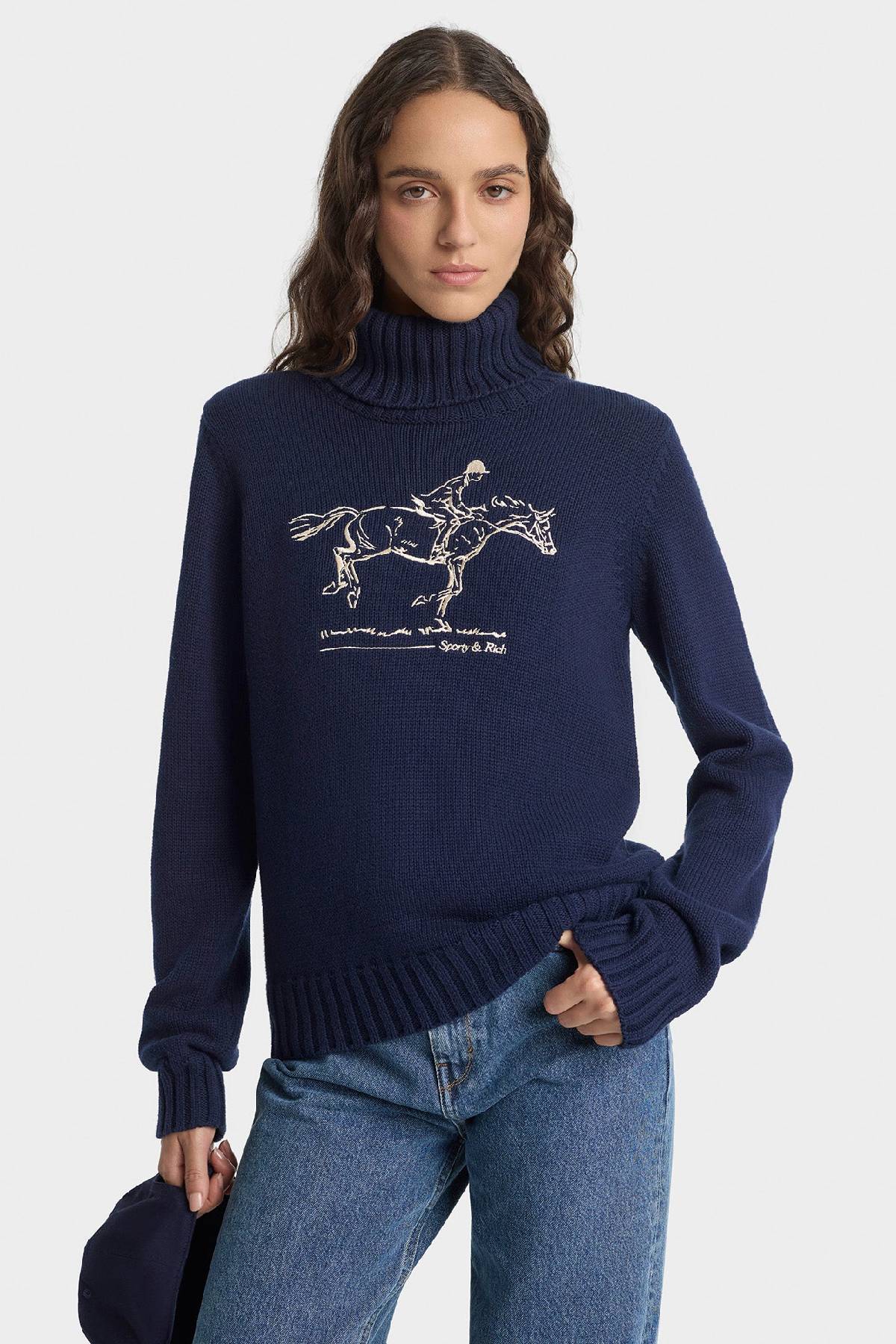 Sporty & Rich Horse Knitted Turtleneck