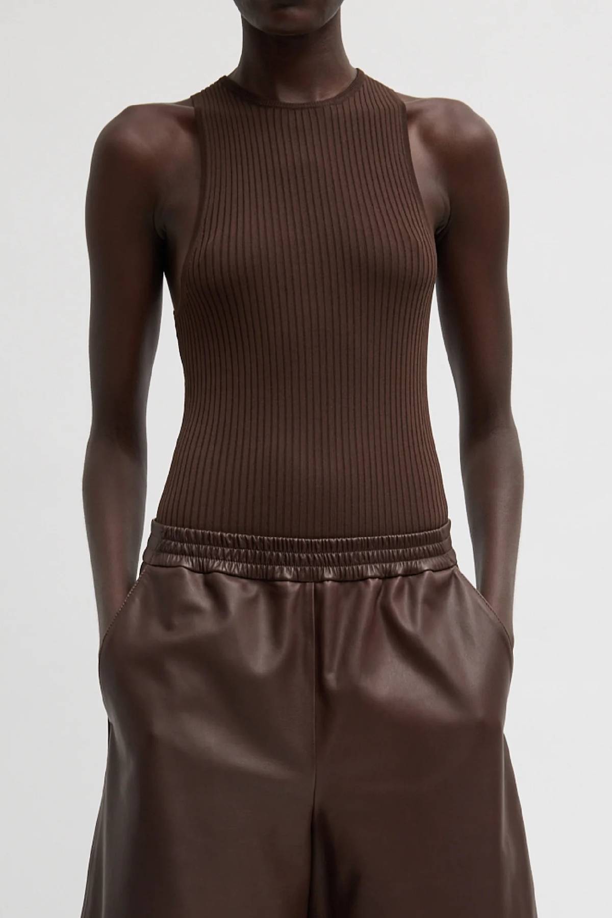 Tibi Ribbed Sweater Cut Out Tank