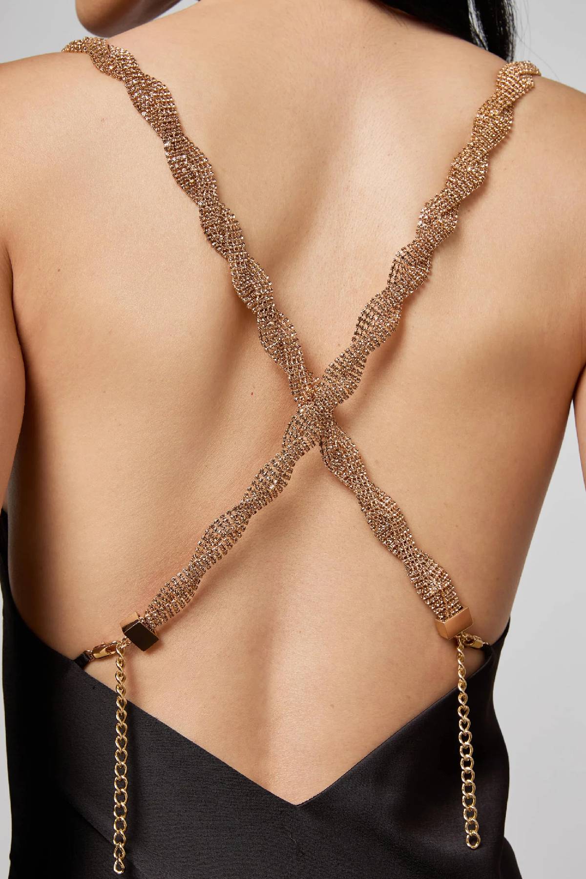 L’AGENCE Saint Crystal Strap Gown