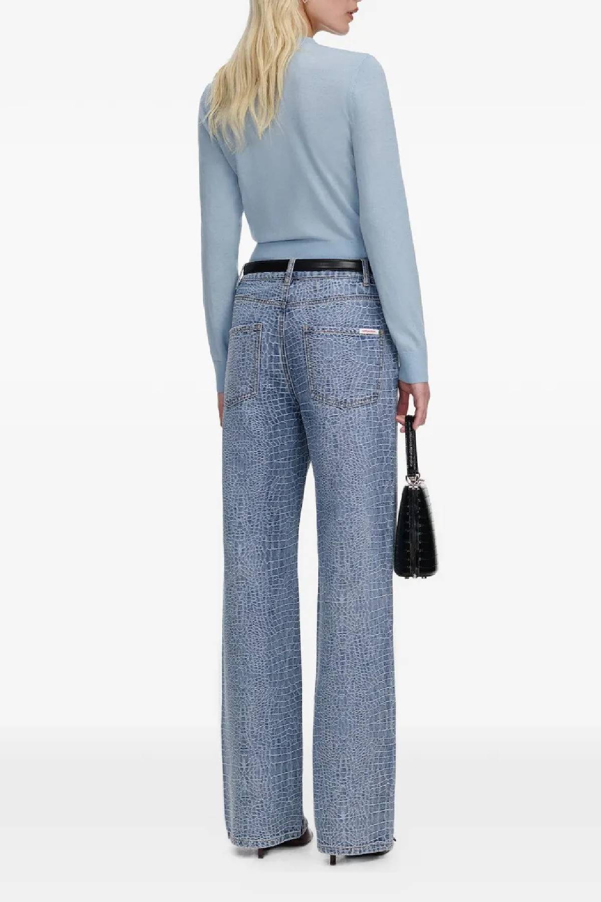 Self-Portrait Blue Rose Wool Jumper