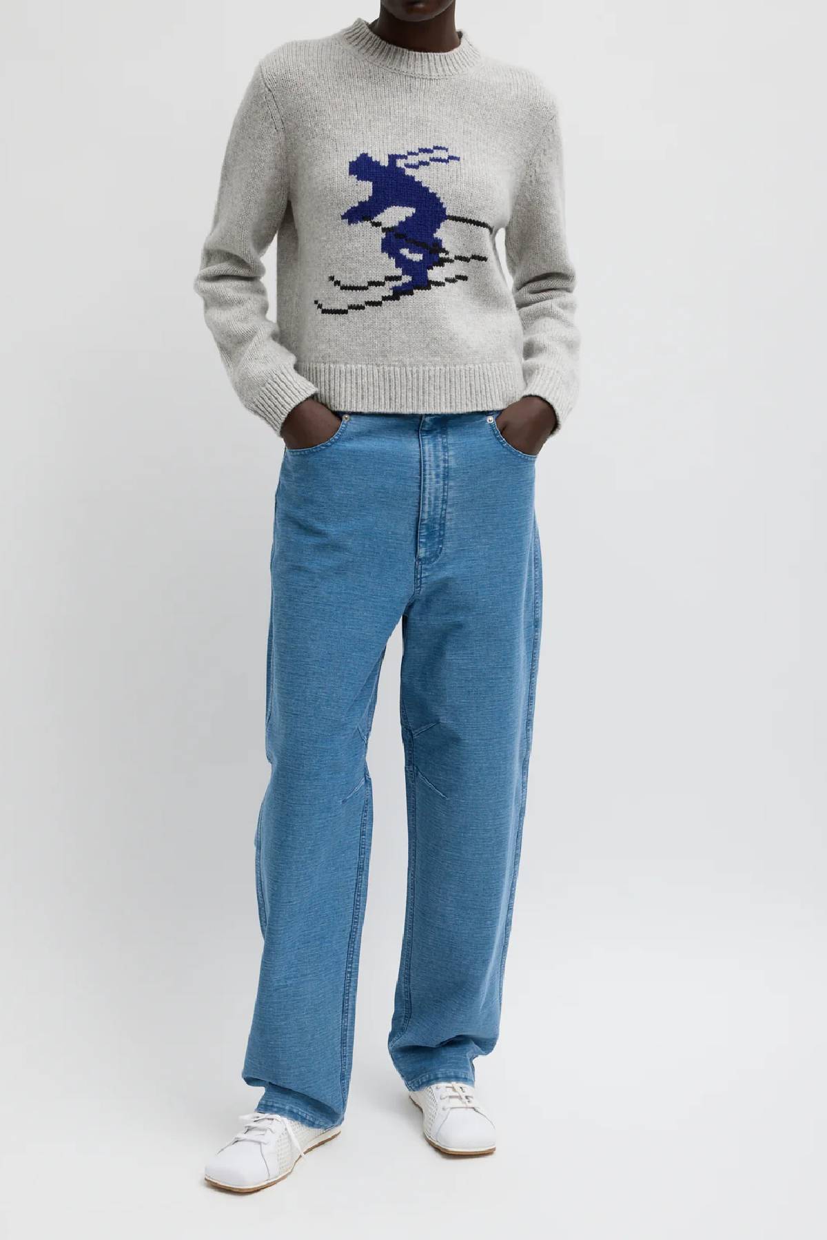 Tibi Soft Wool Ski Sweater Shrunken Sweater