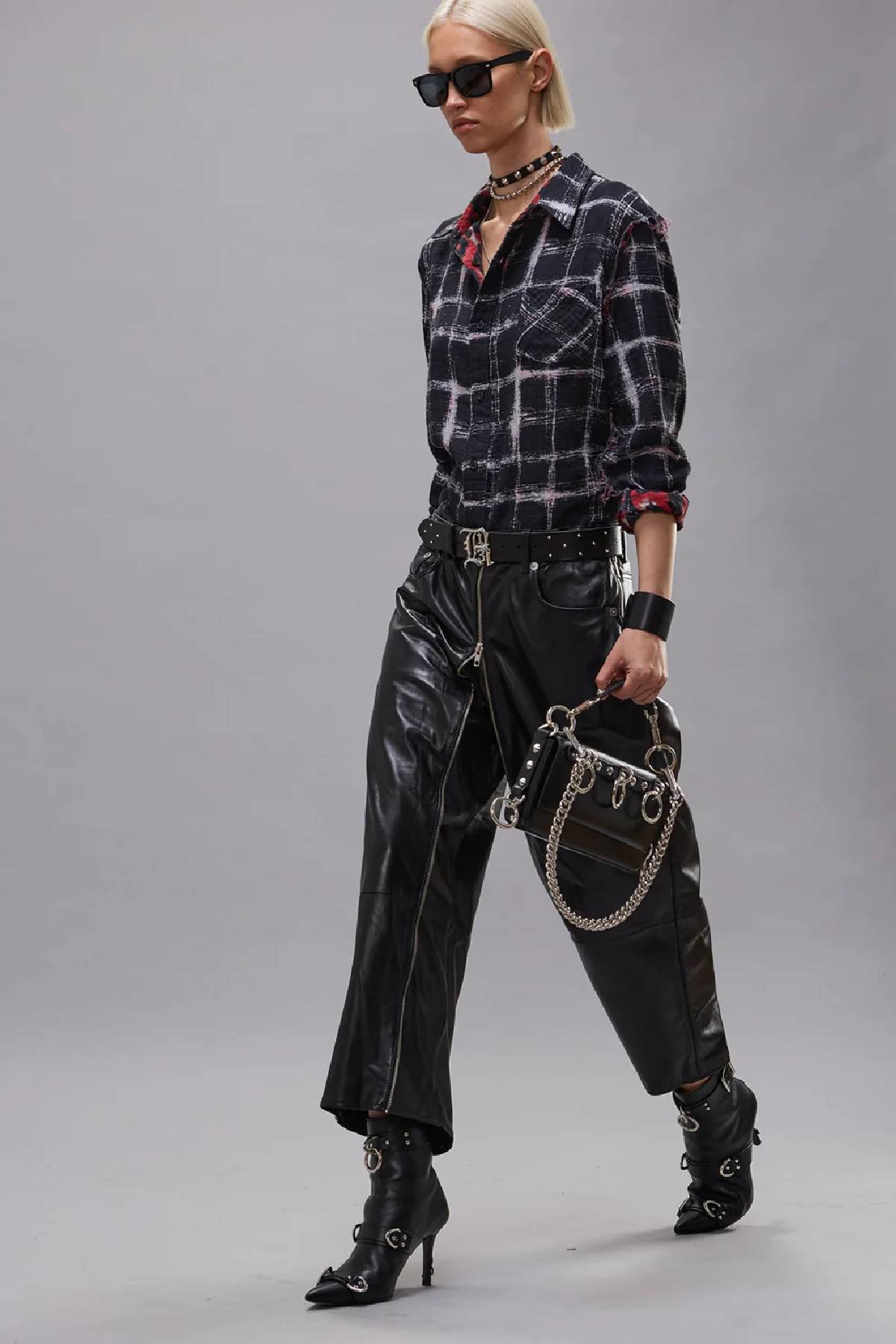 R13 Front Zip Leather Pant