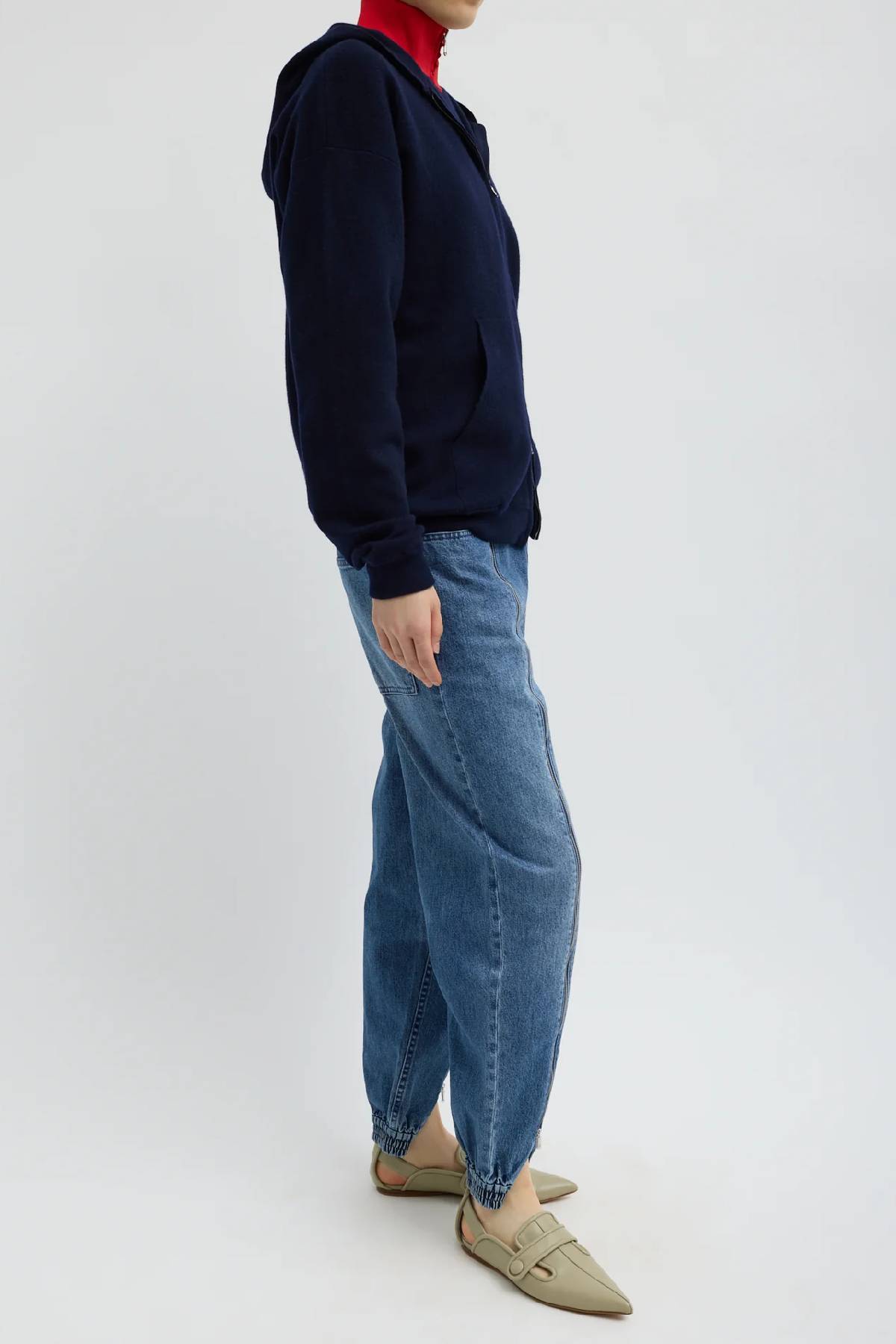 Tibi Zippered Denim Jogger