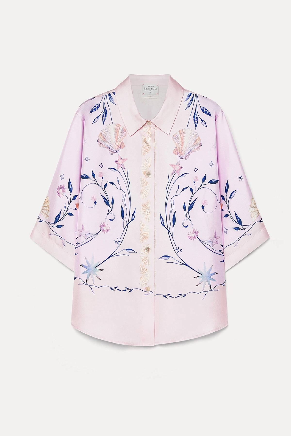 Forte Forte “Deliverance” Print Half Sleeve Shirt Top - Sweet