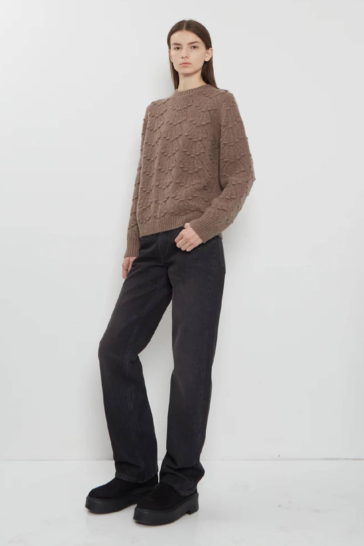 Loulou de Saison Clyde 3D Shell-Knit Sweater