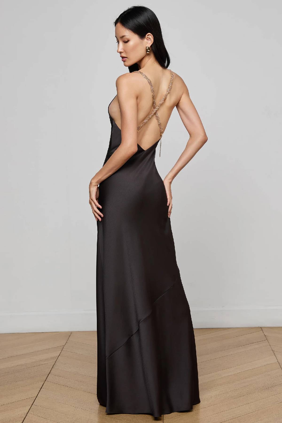 L’AGENCE Saint Crystal Strap Gown